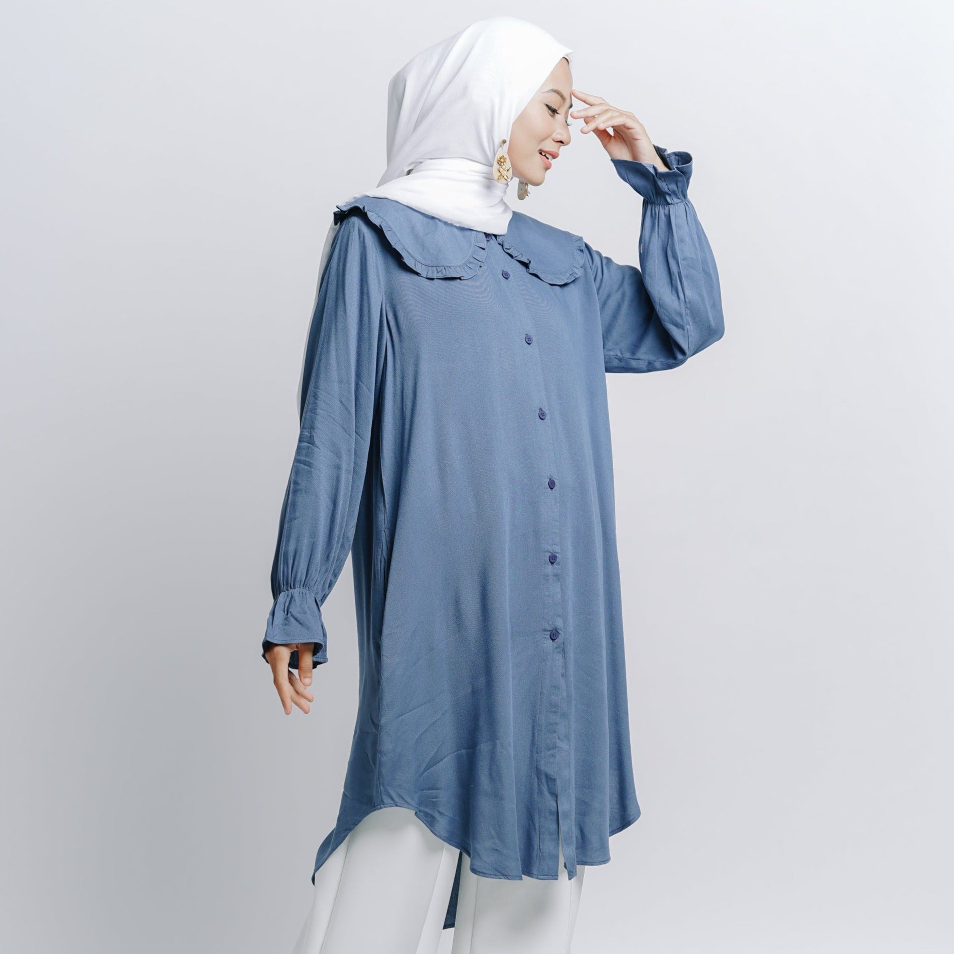 Elzatta Tunik Frills Alwanira - Denim