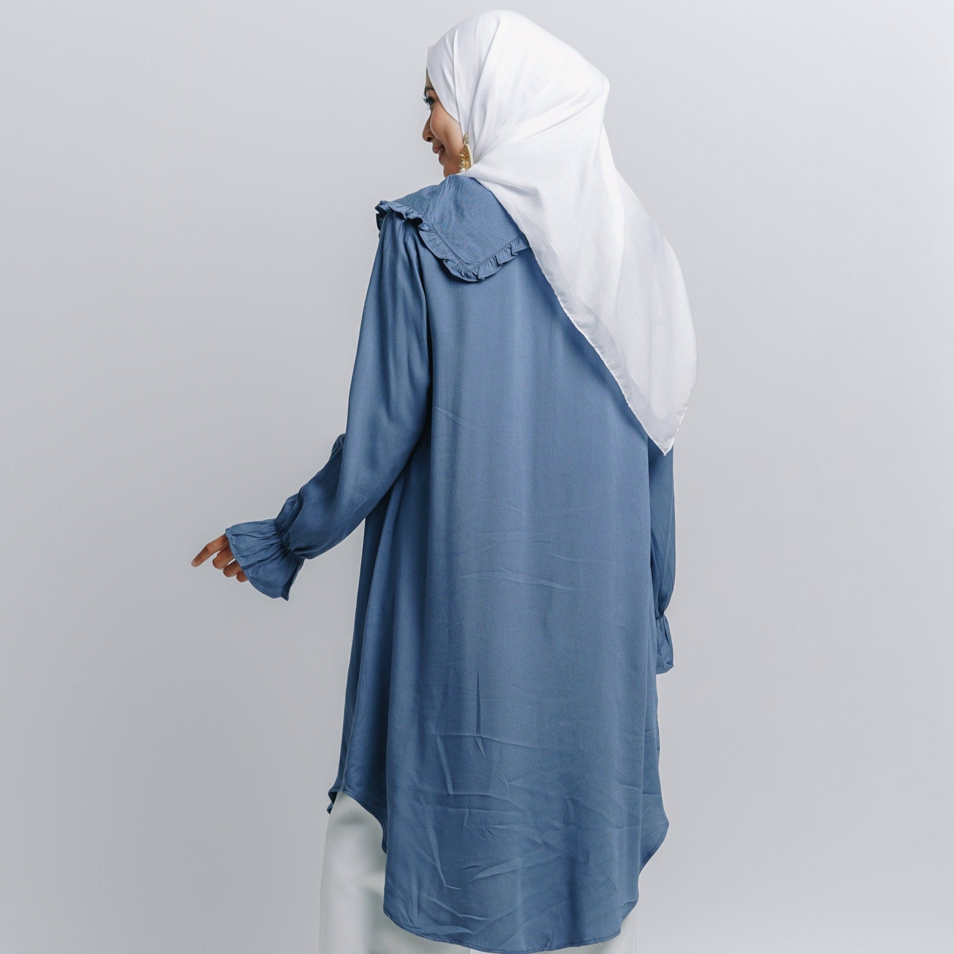 Elzatta Tunik Frills Alwanira - Denim