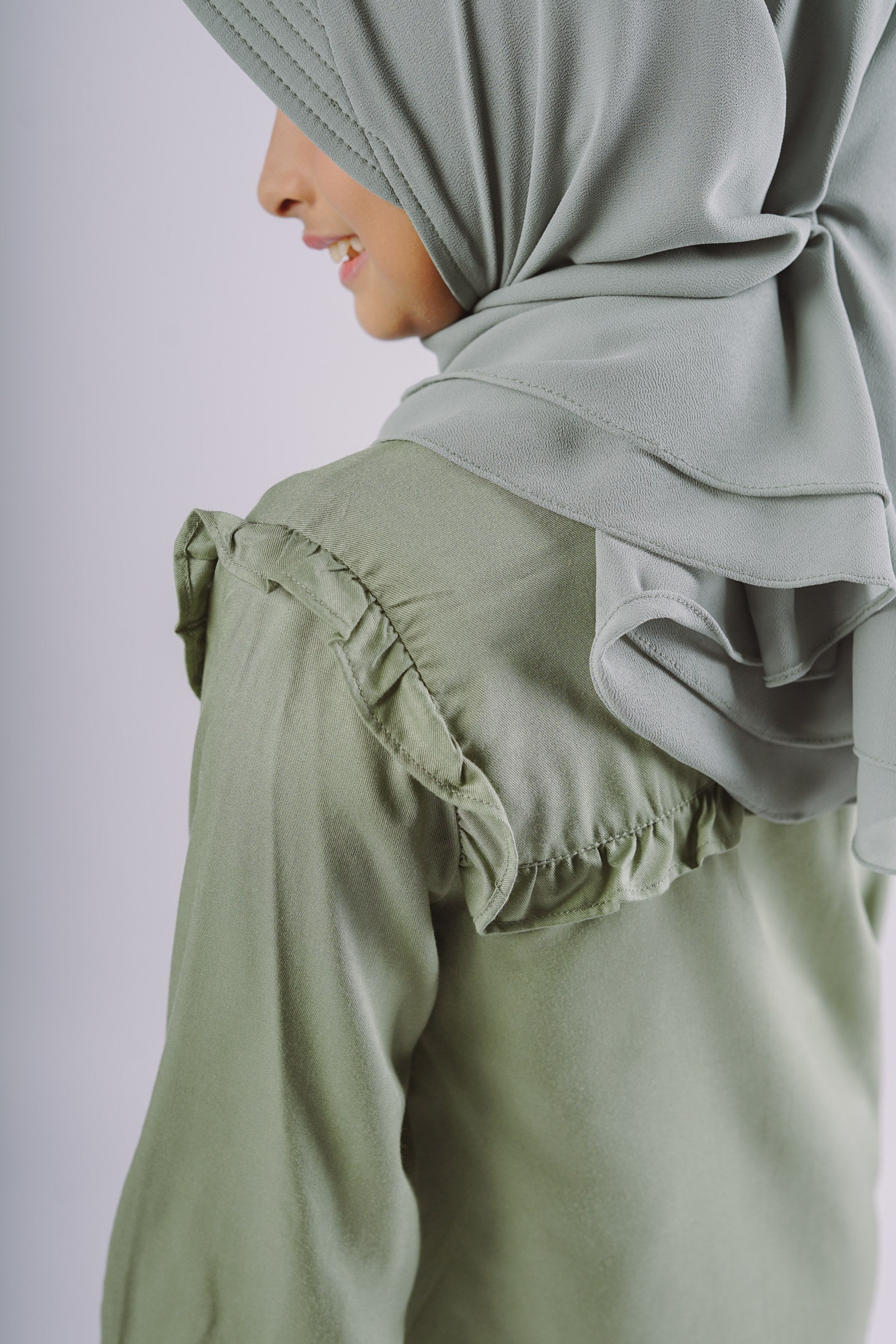Elzatta Kids Tunik Rayon Anak Frills - Sage