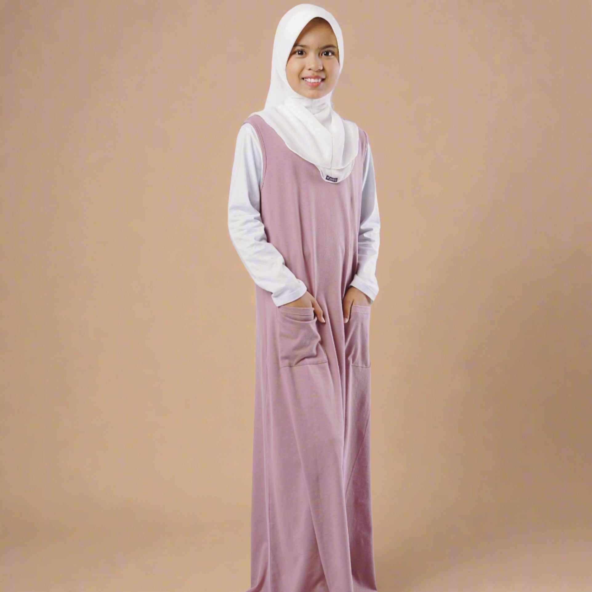 Gamis Knit Sleeveless Anak - Ungu