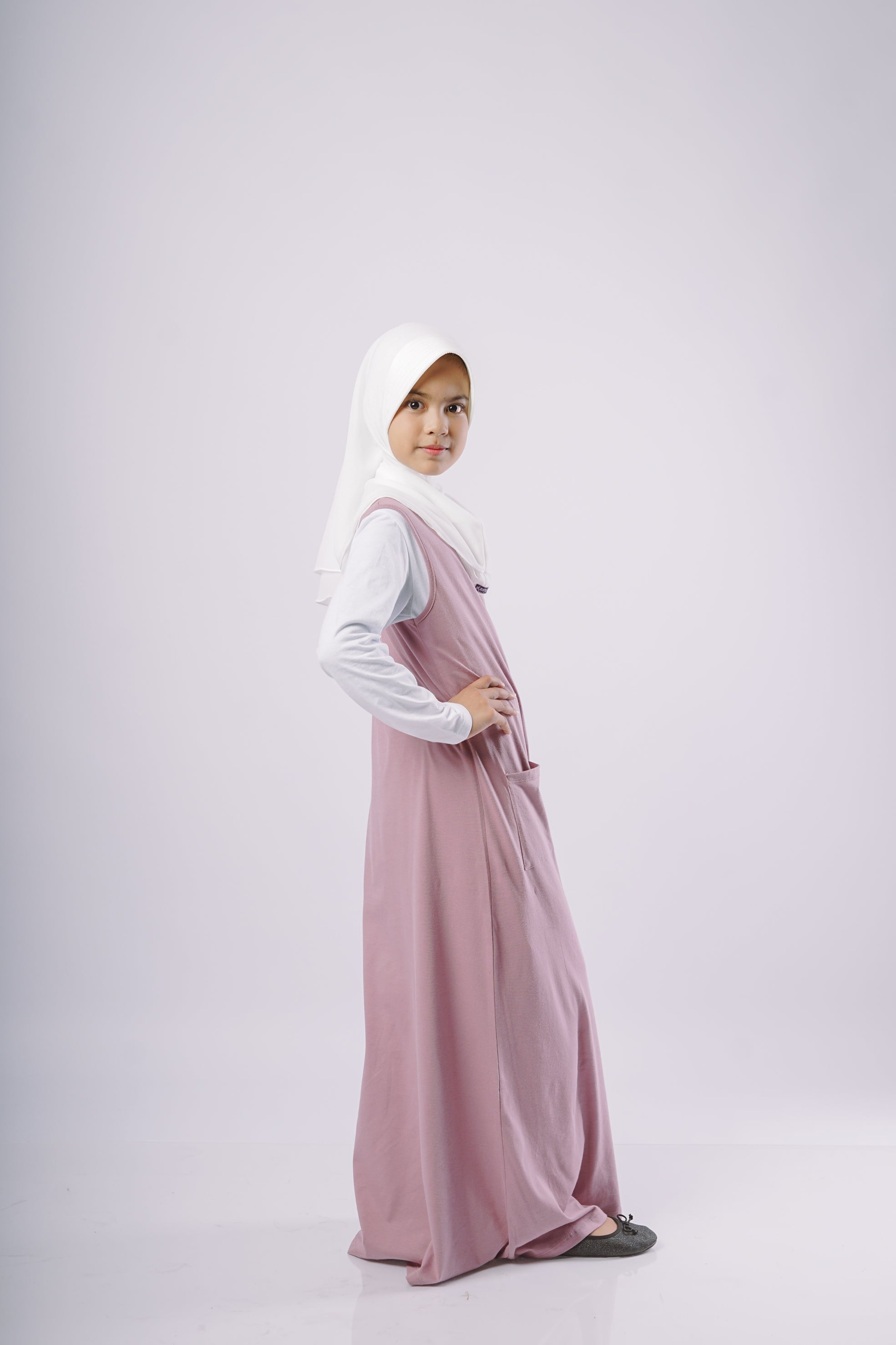 Gamis Knit Sleeveless Anak - Ungu