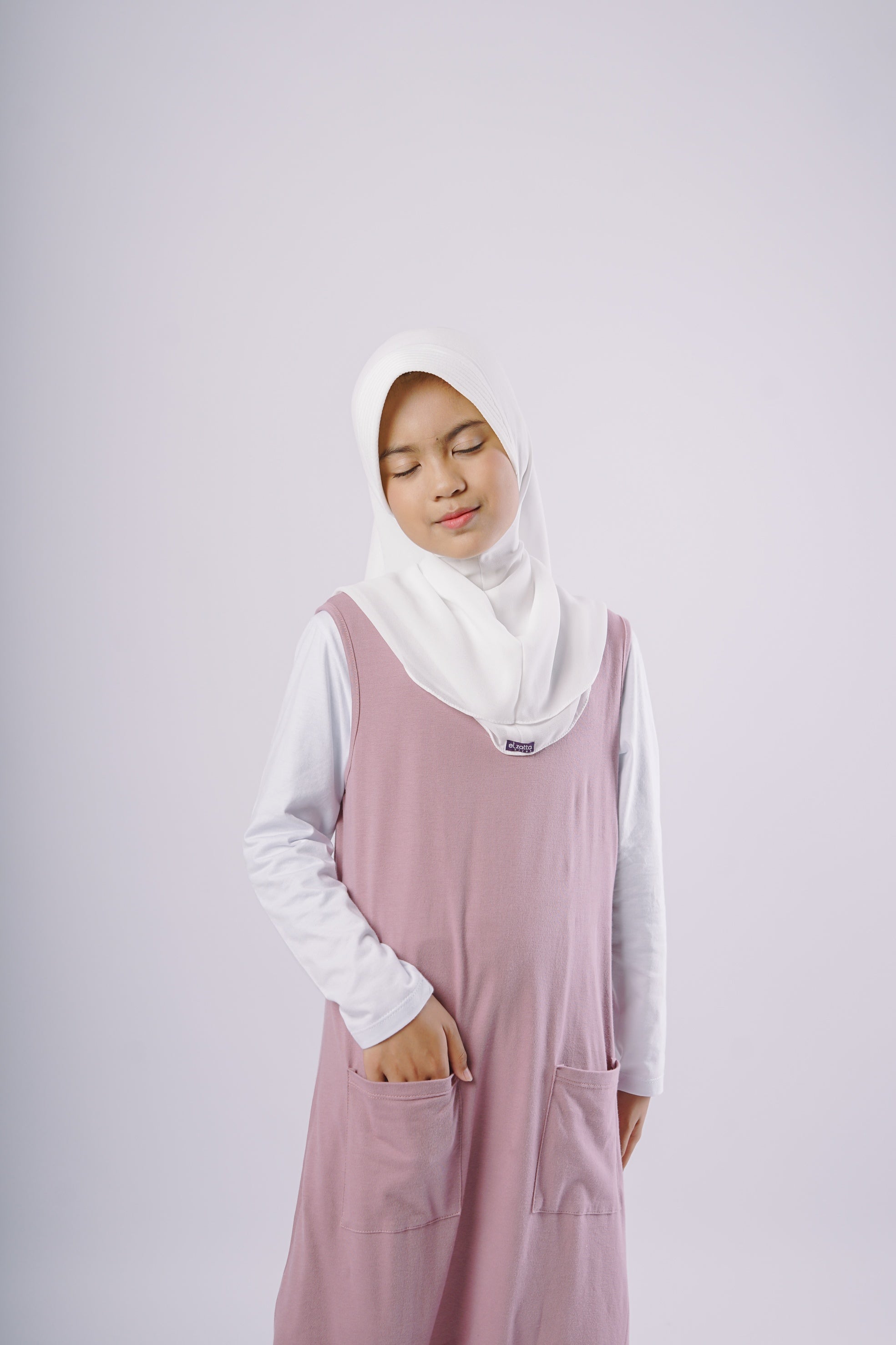 Gamis Knit Sleeveless Anak - Ungu