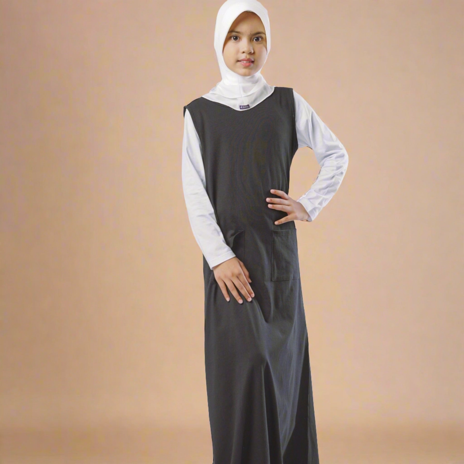 Gamis Knit Sleeveless Anak - Hitam