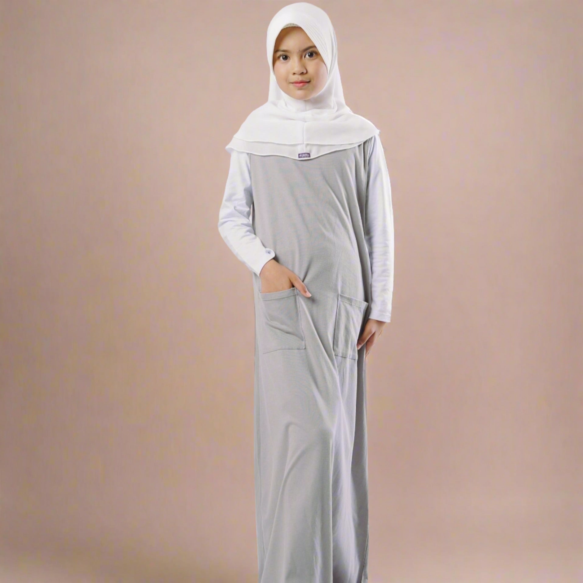 Gamis Knit Sleeveless Anak - Grey
