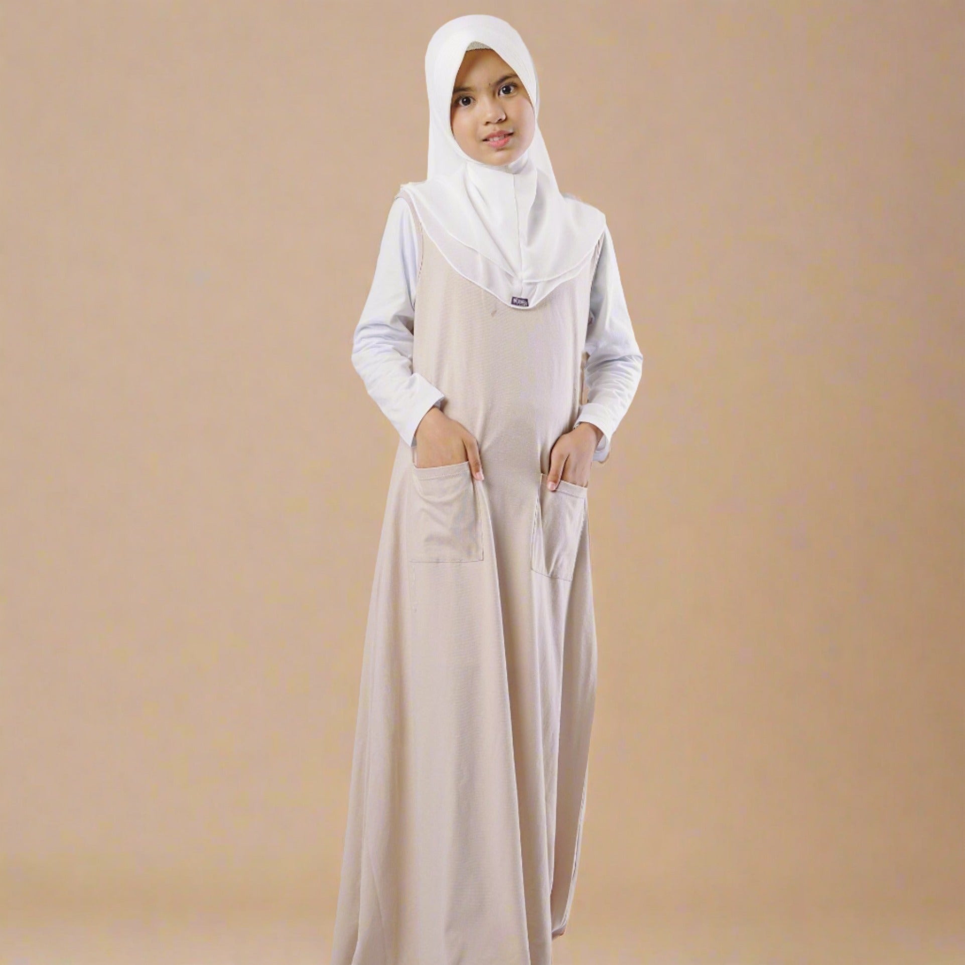 Gamis Knit Sleeveless Anak - Mocca