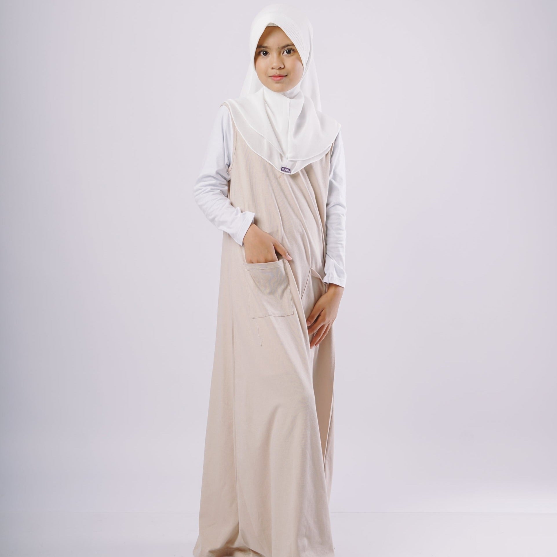 Gamis Knit Sleeveless Anak - Mocca