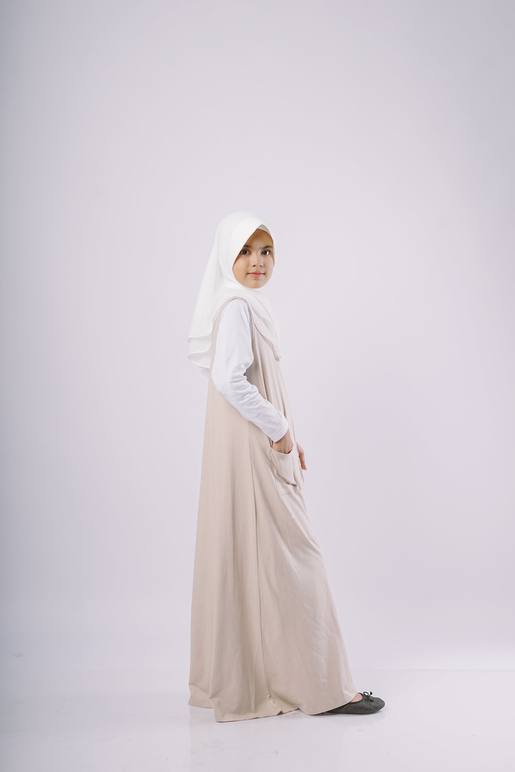 Gamis Knit Sleeveless Anak - Mocca