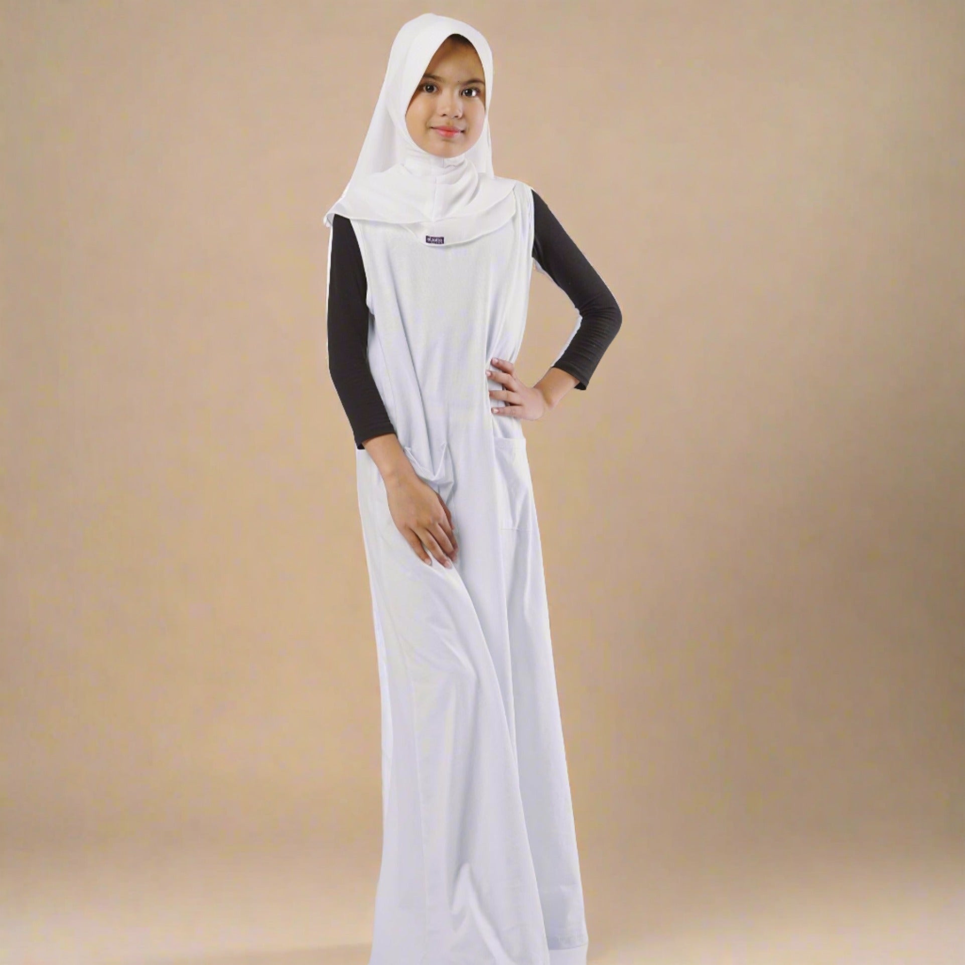 Gamis Knit Sleeveless Anak - Putih