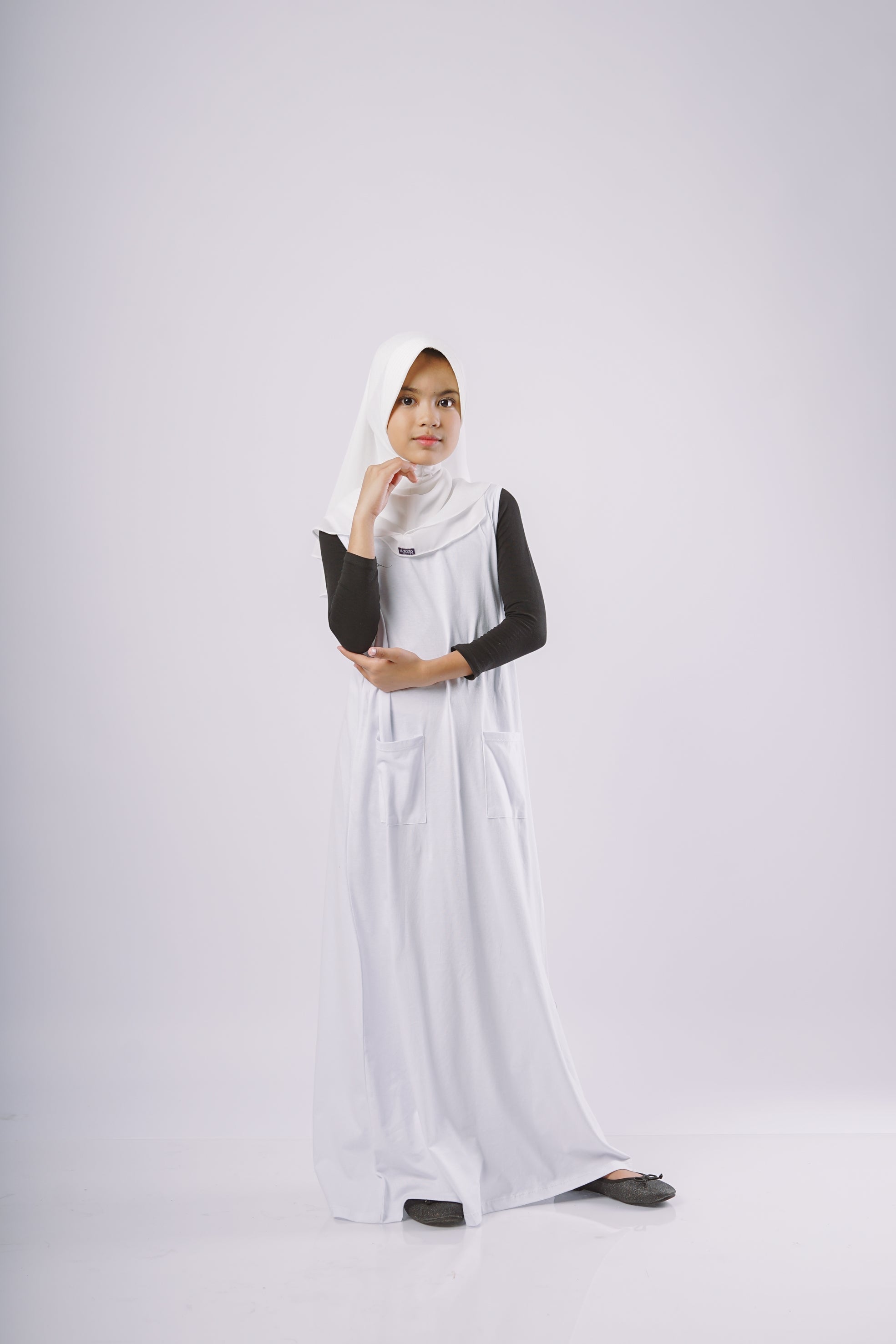 Gamis Knit Sleeveless Anak - Putih