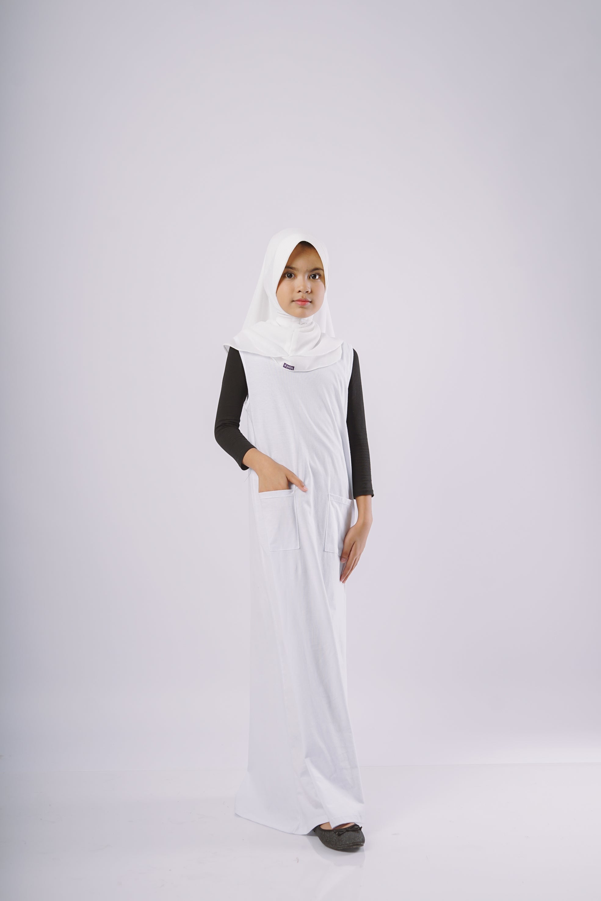 Gamis Knit Sleeveless Anak - Putih