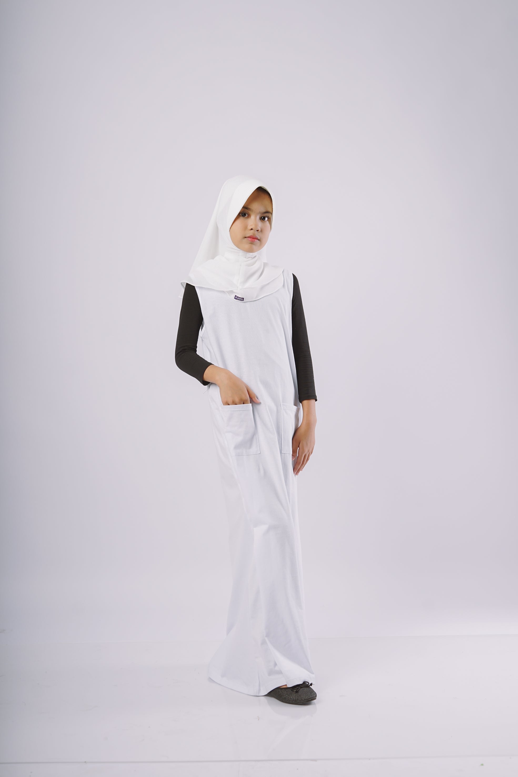 Gamis Knit Sleeveless Anak - Putih