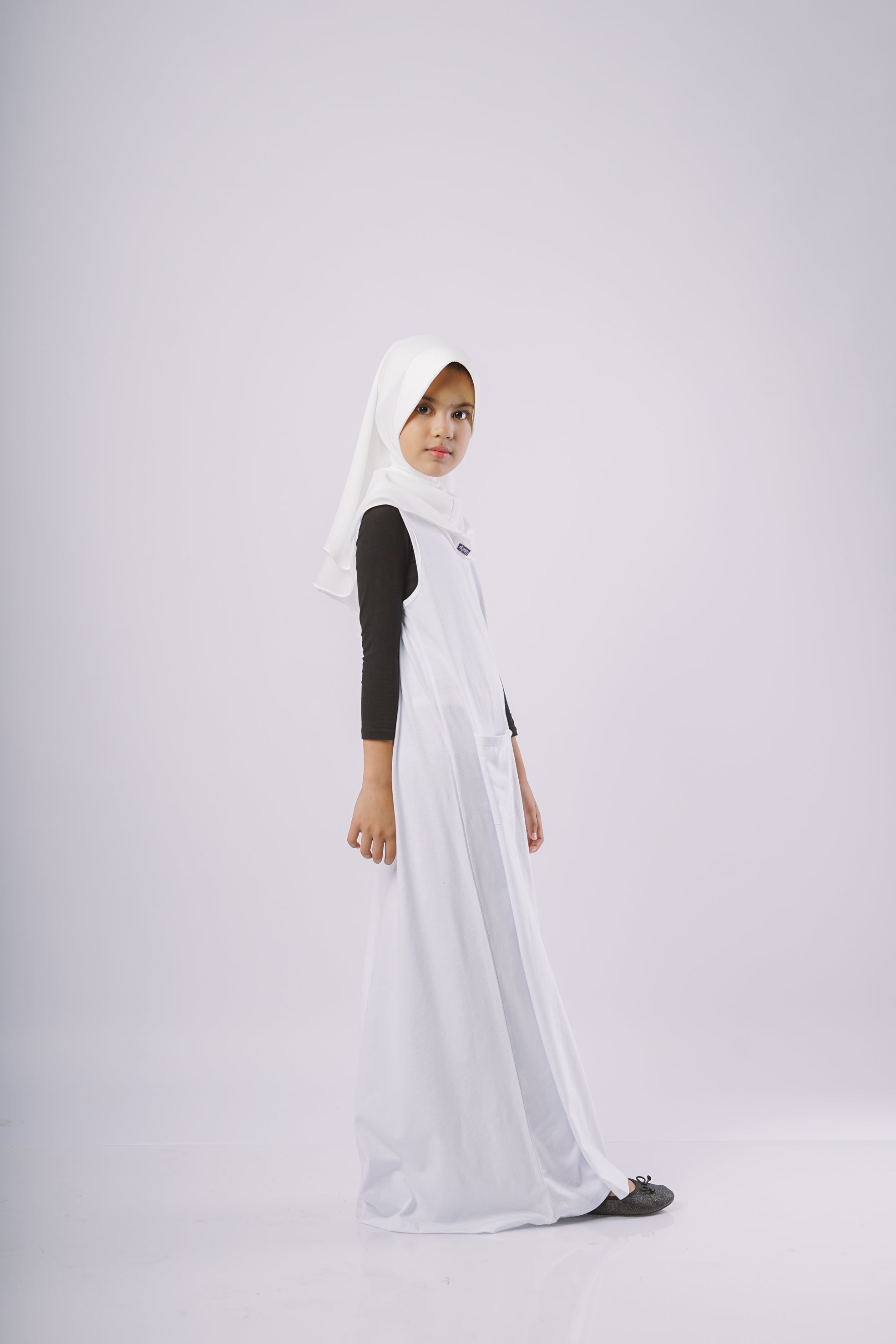 Gamis Knit Sleeveless Anak - Putih