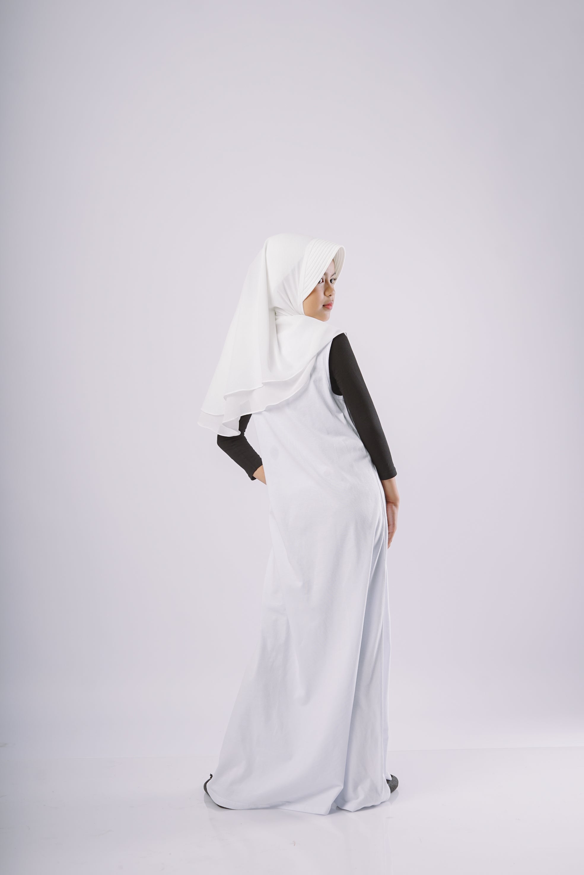 Gamis Knit Sleeveless Anak - Putih