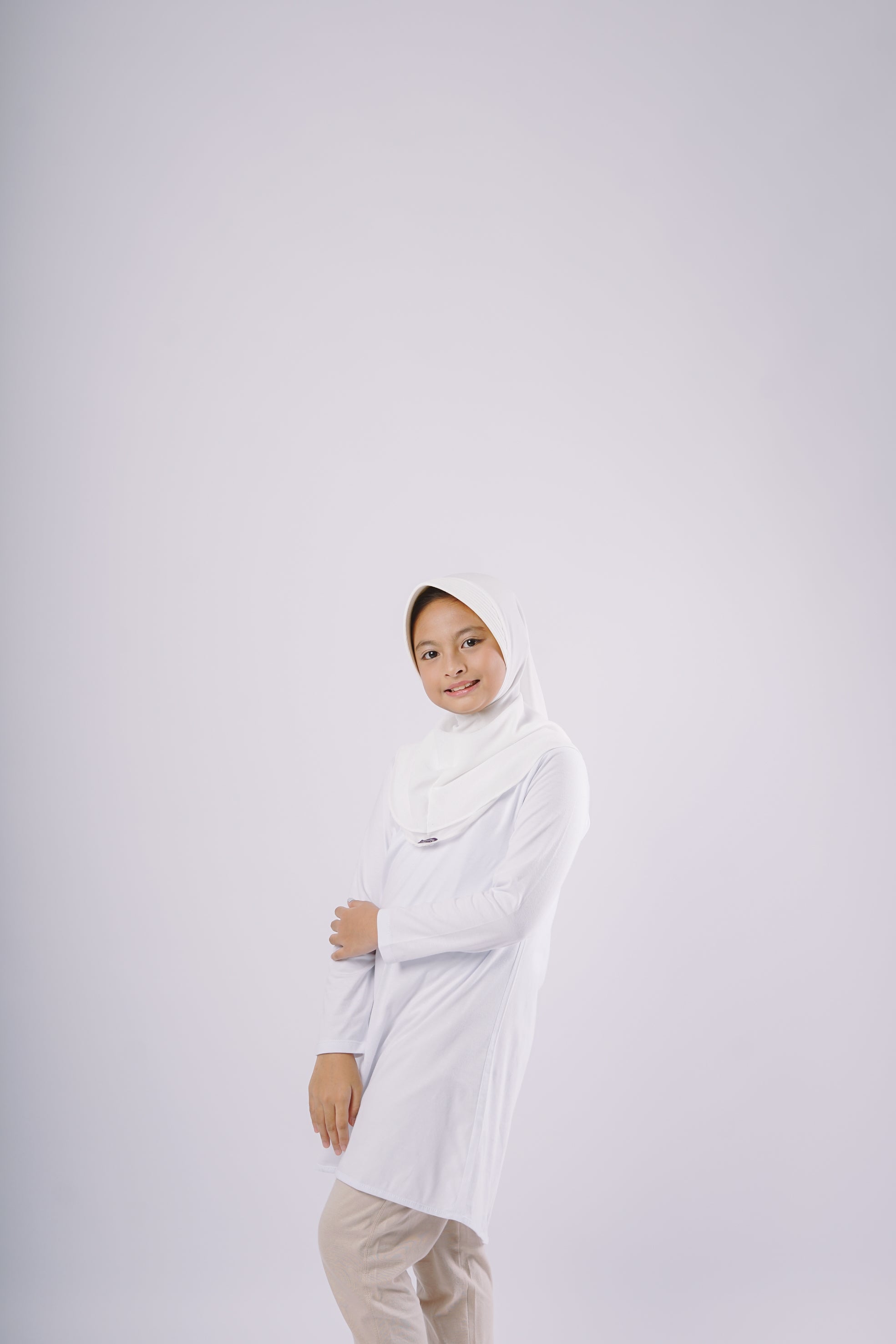Elzatta Kids Tunik Knit Basic Anak - Putih