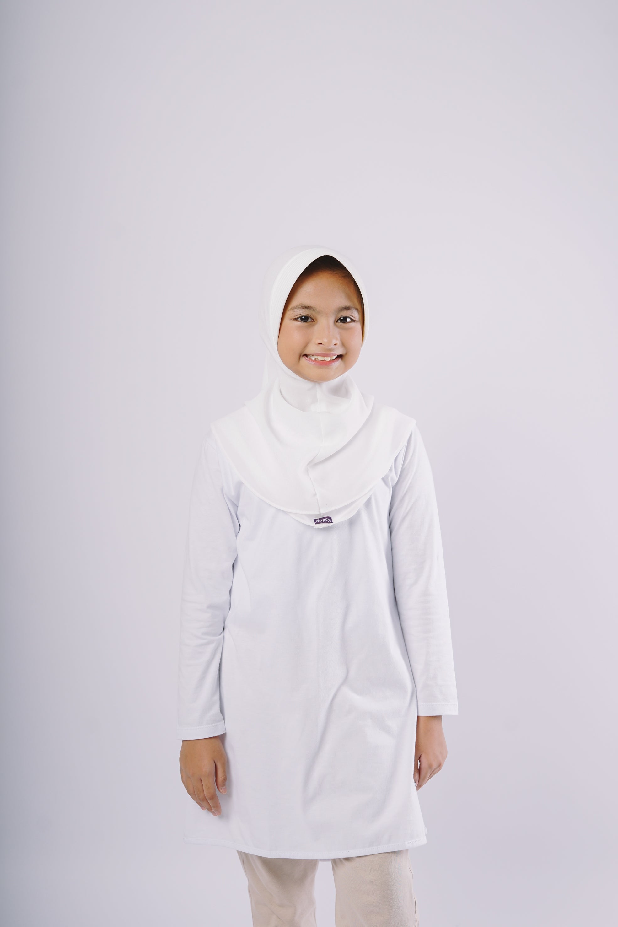 Elzatta Kids Tunik Knit Basic Anak - Putih