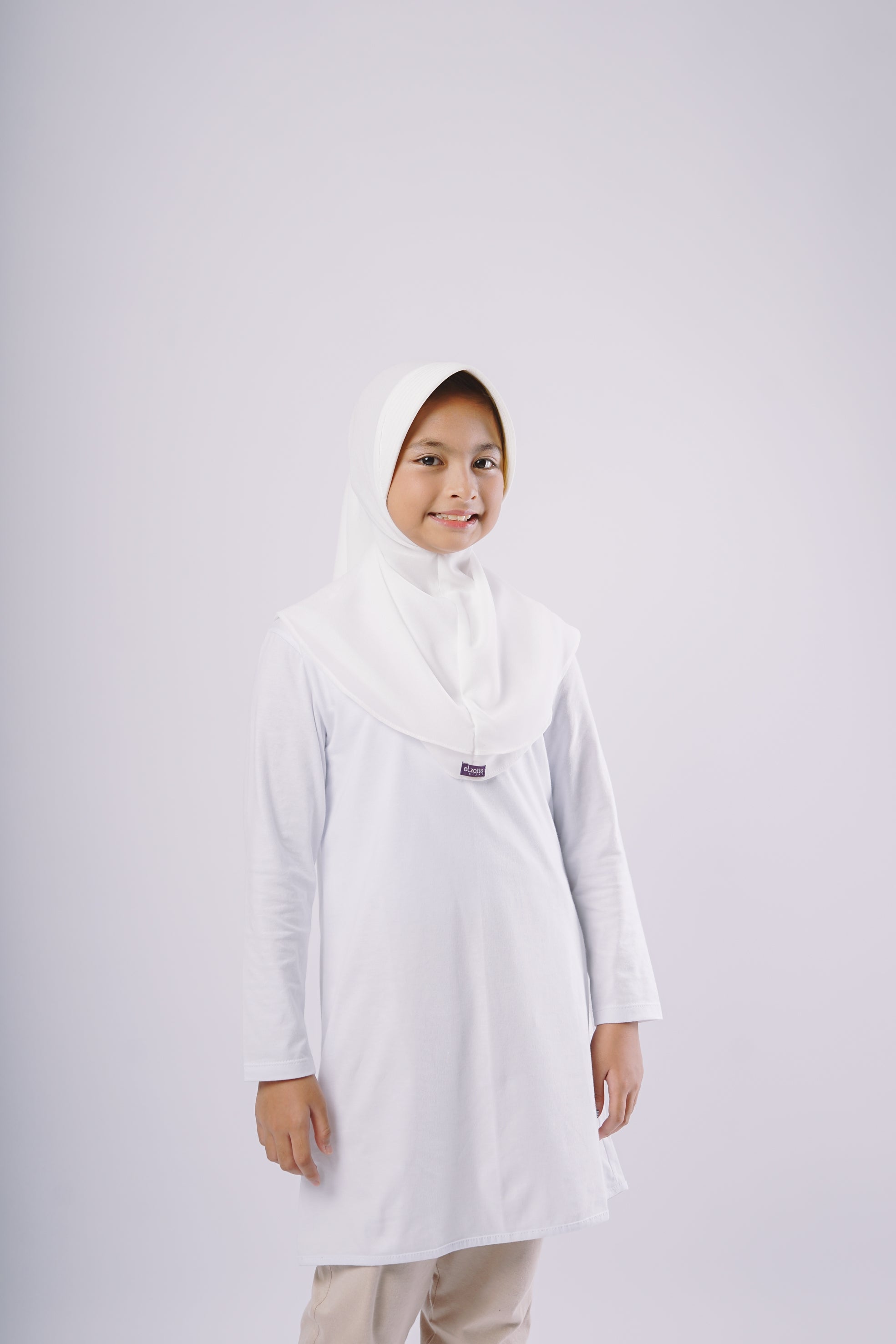 Elzatta Kids Tunik Knit Basic Anak - Putih