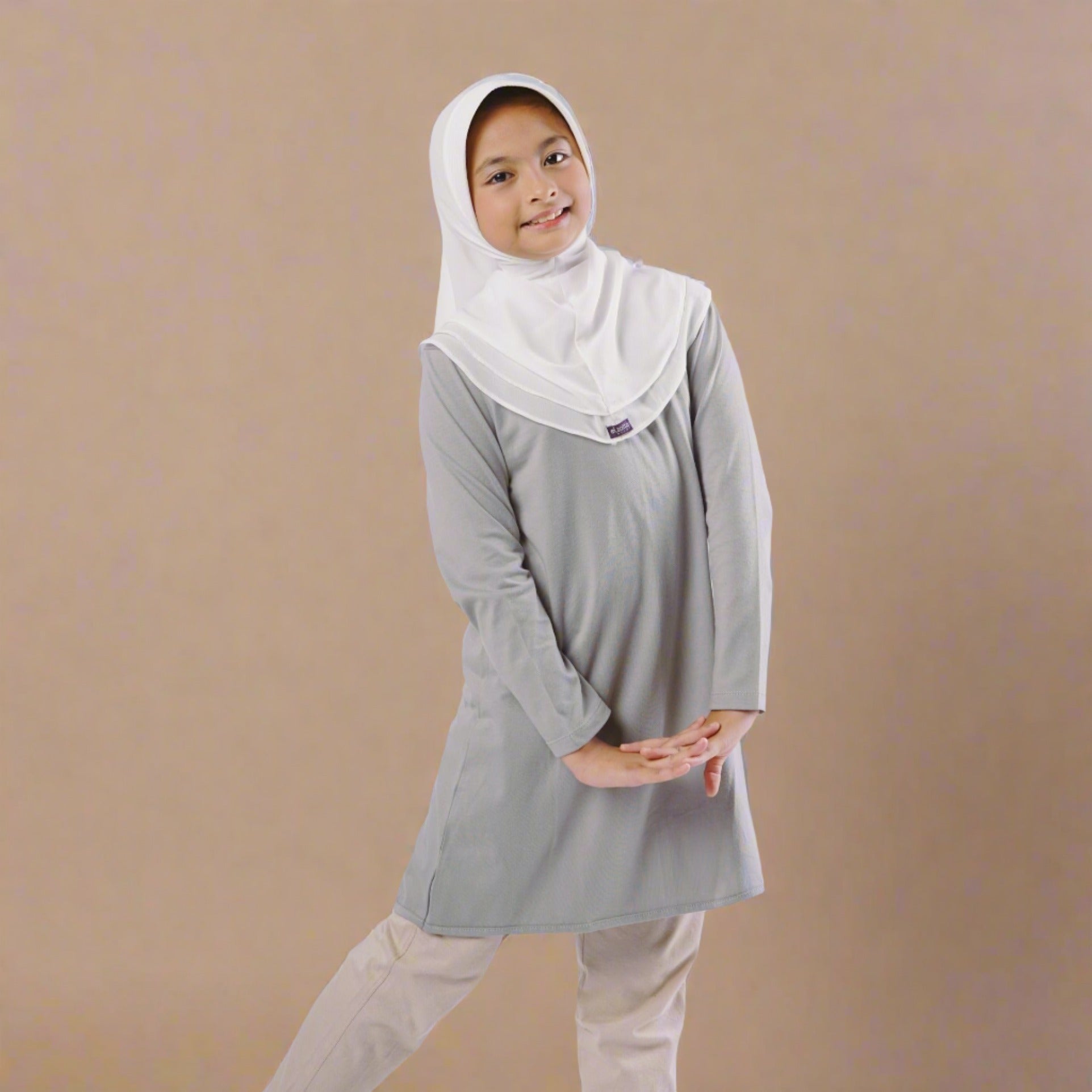 Elzatta Kids Tunik Knit Basic Anak - Grey