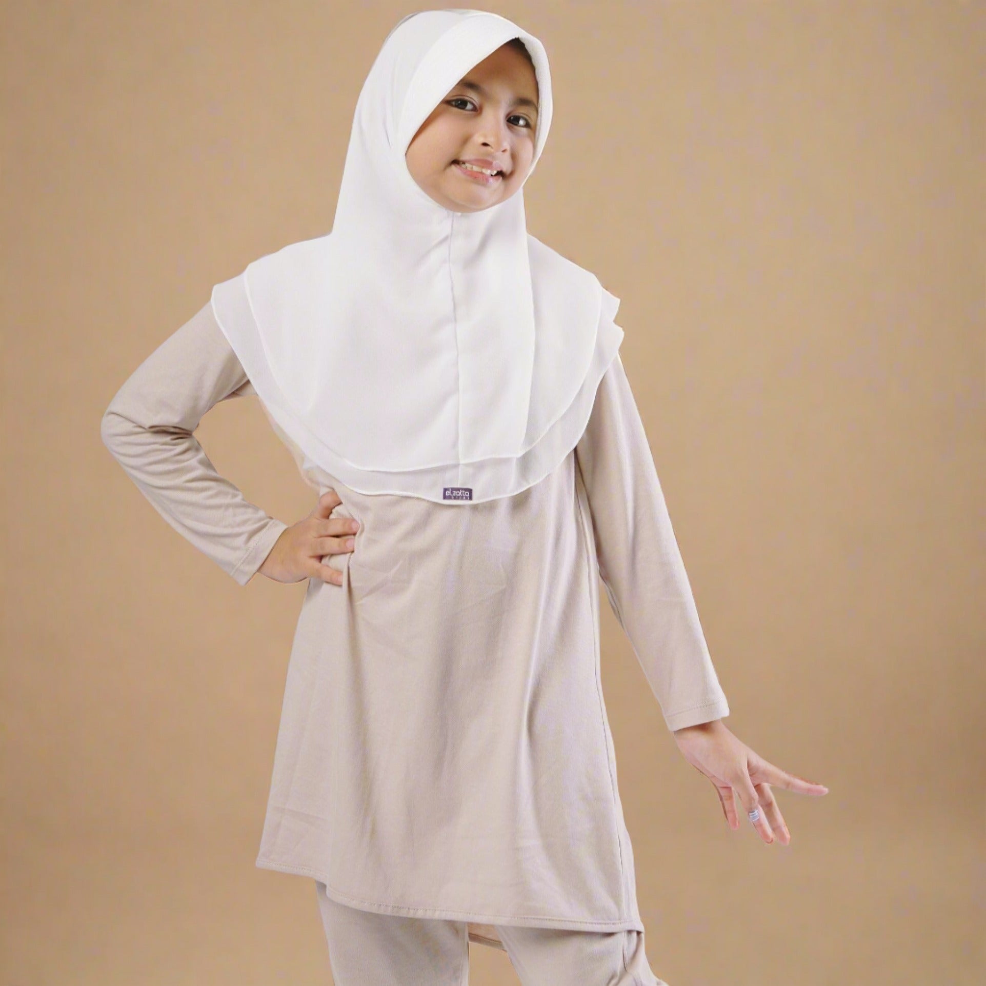 Elzatta Kids Tunik Knit Basic Anak - Mocca