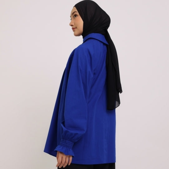 Elzatta M Tunik Katun Smock - Royal Blue