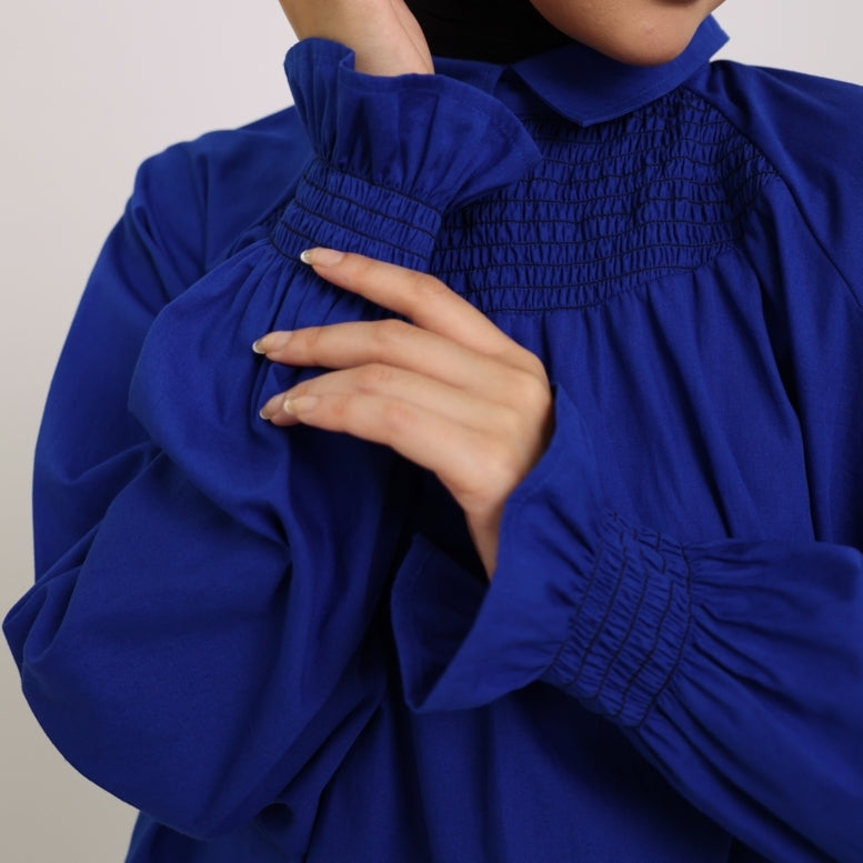 Elzatta M Tunik Katun Smock - Royal Blue