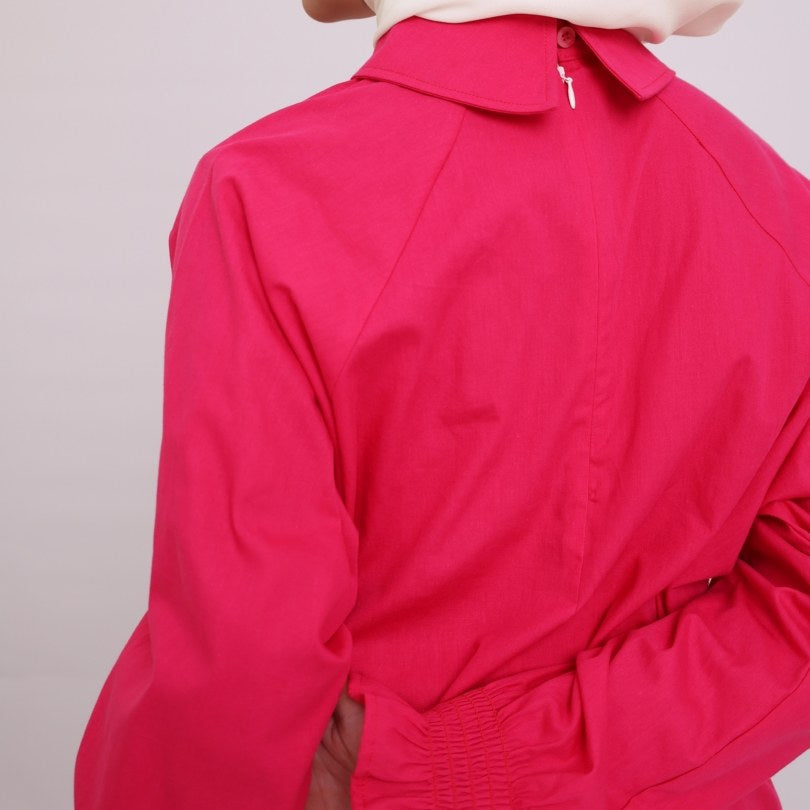 Elzatta M Tunik Katun Smock - Fuschia