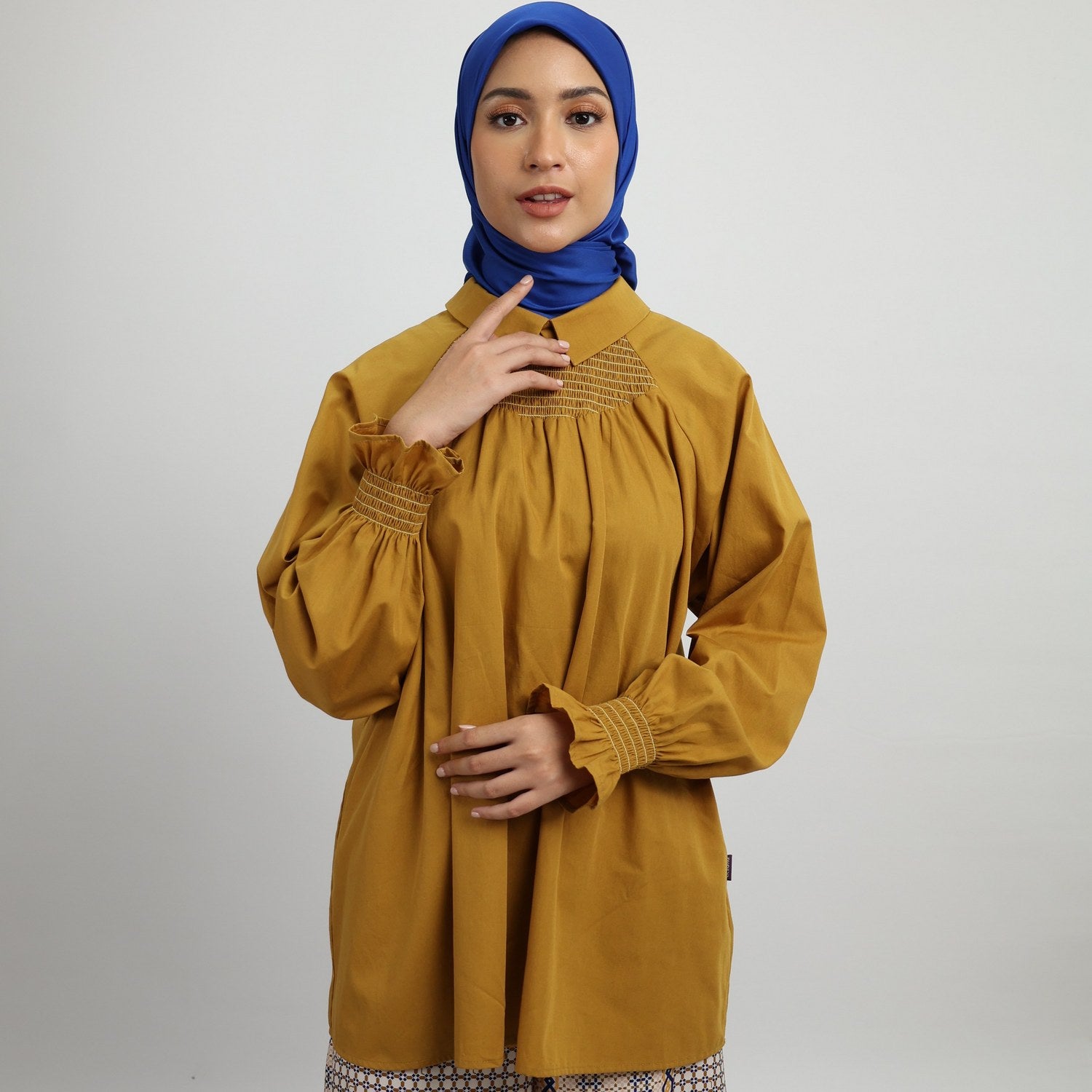 Elzatta M Tunik Katun Smock - Mustard