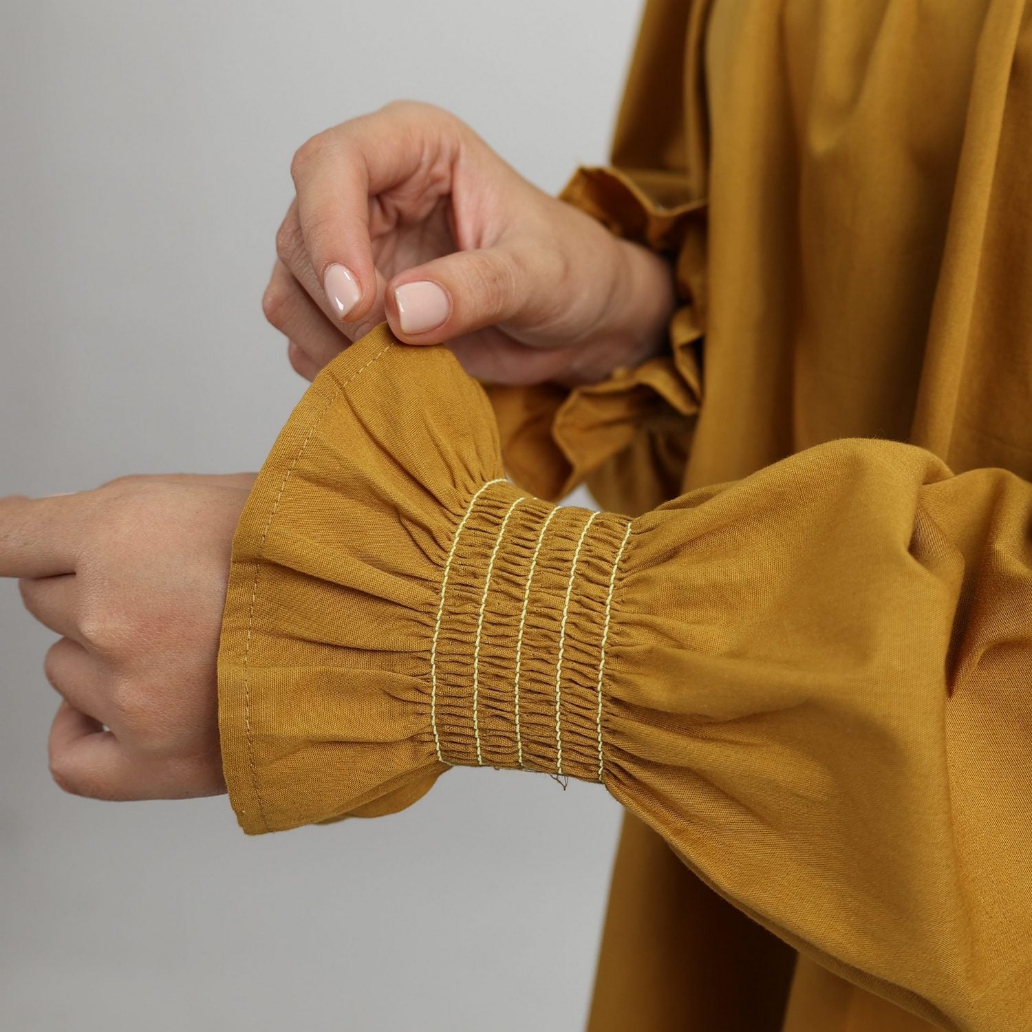 Elzatta M Tunik Katun Smock - Mustard