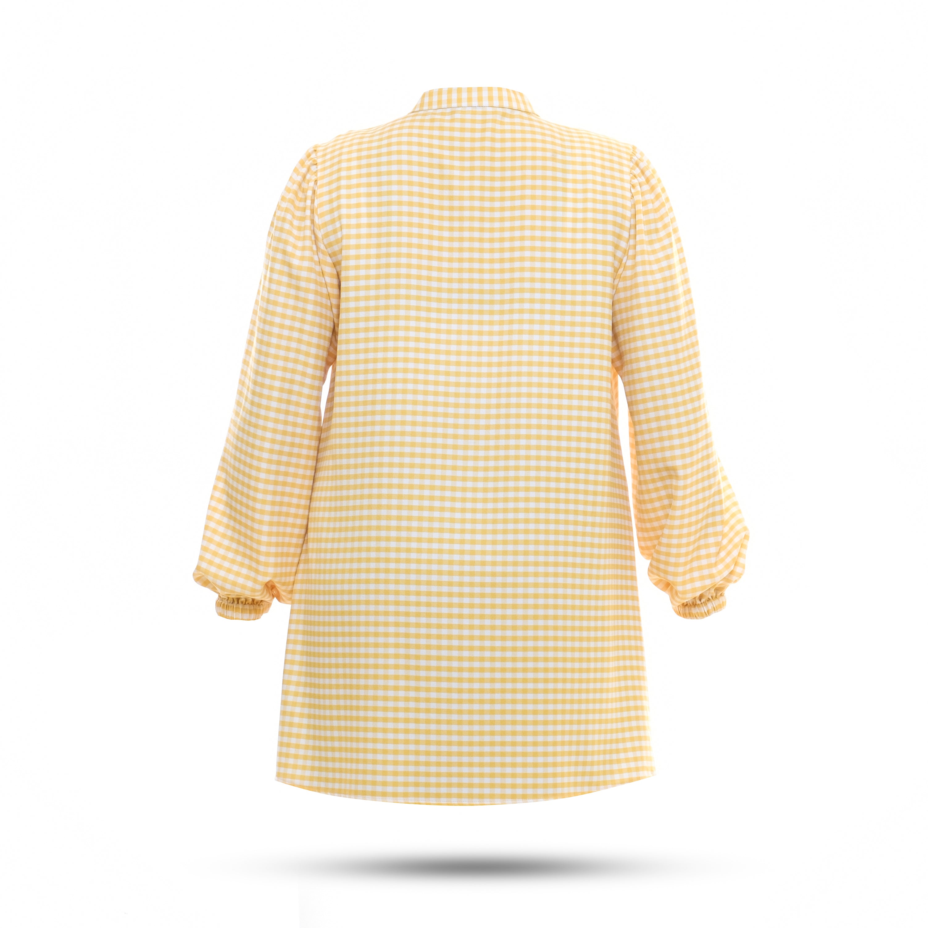 Elzatta Tunik Print Rayon Gingham - Mustard