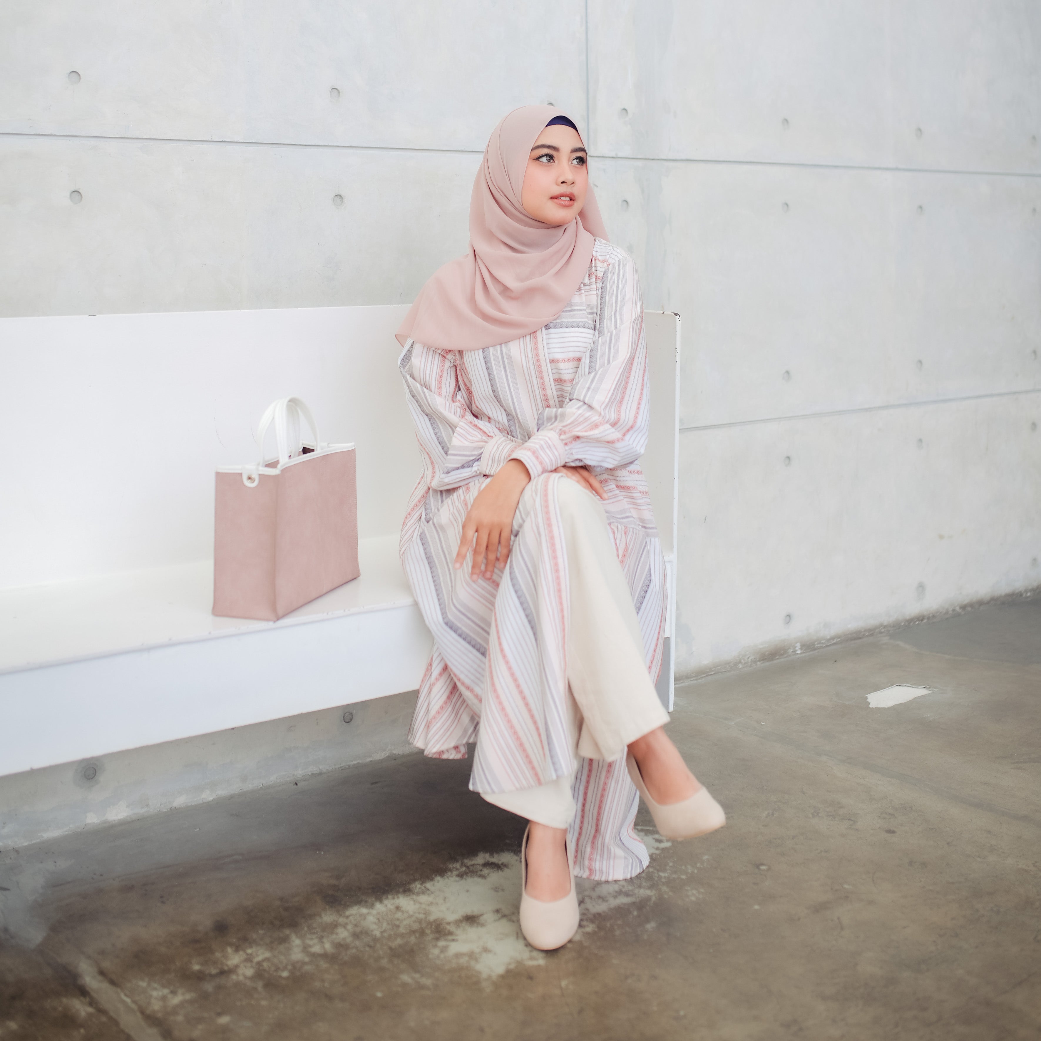 Elzatta Mahatma Long Tunik - Peach