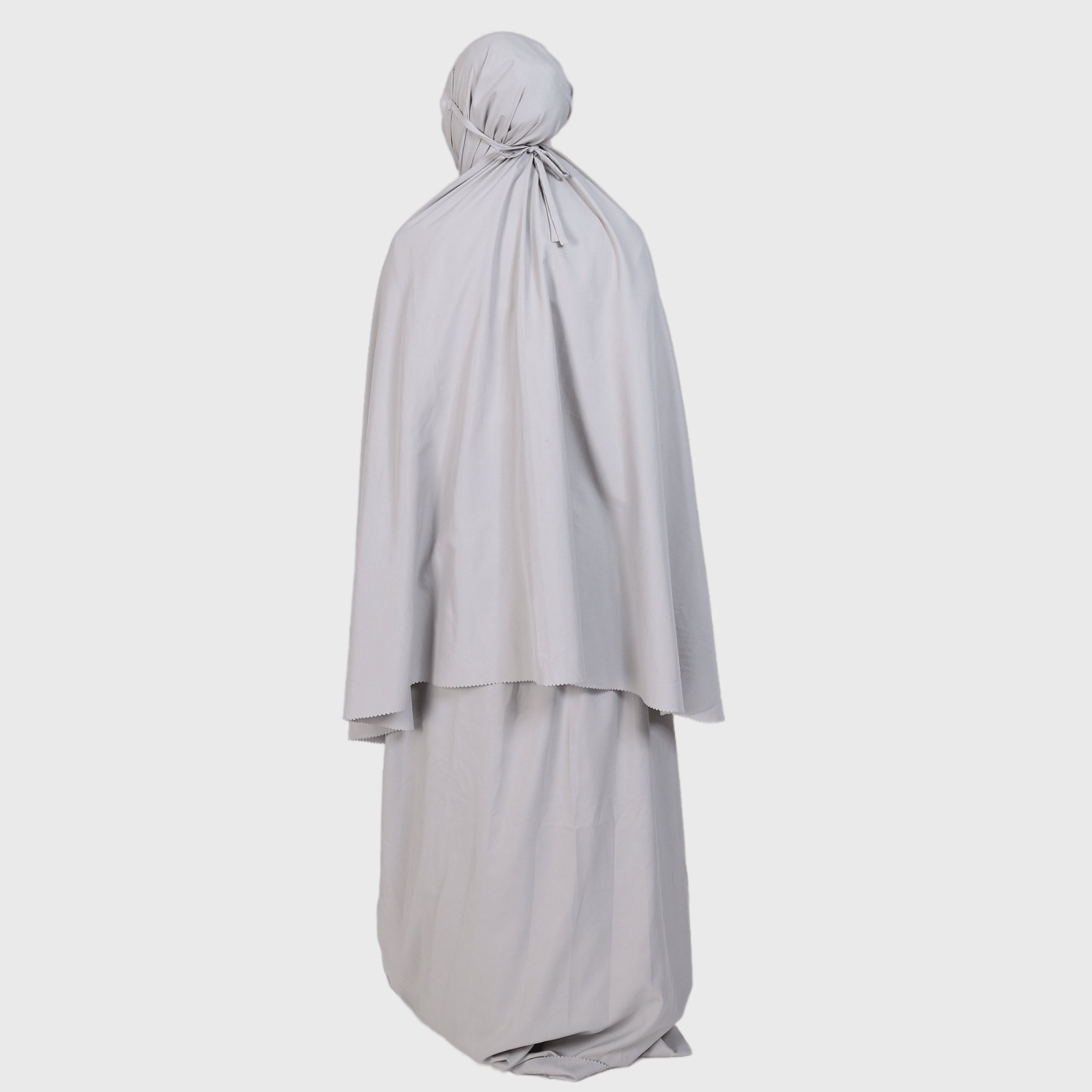 Elzatta Mukena Katun Laser Cut - Dark Grey