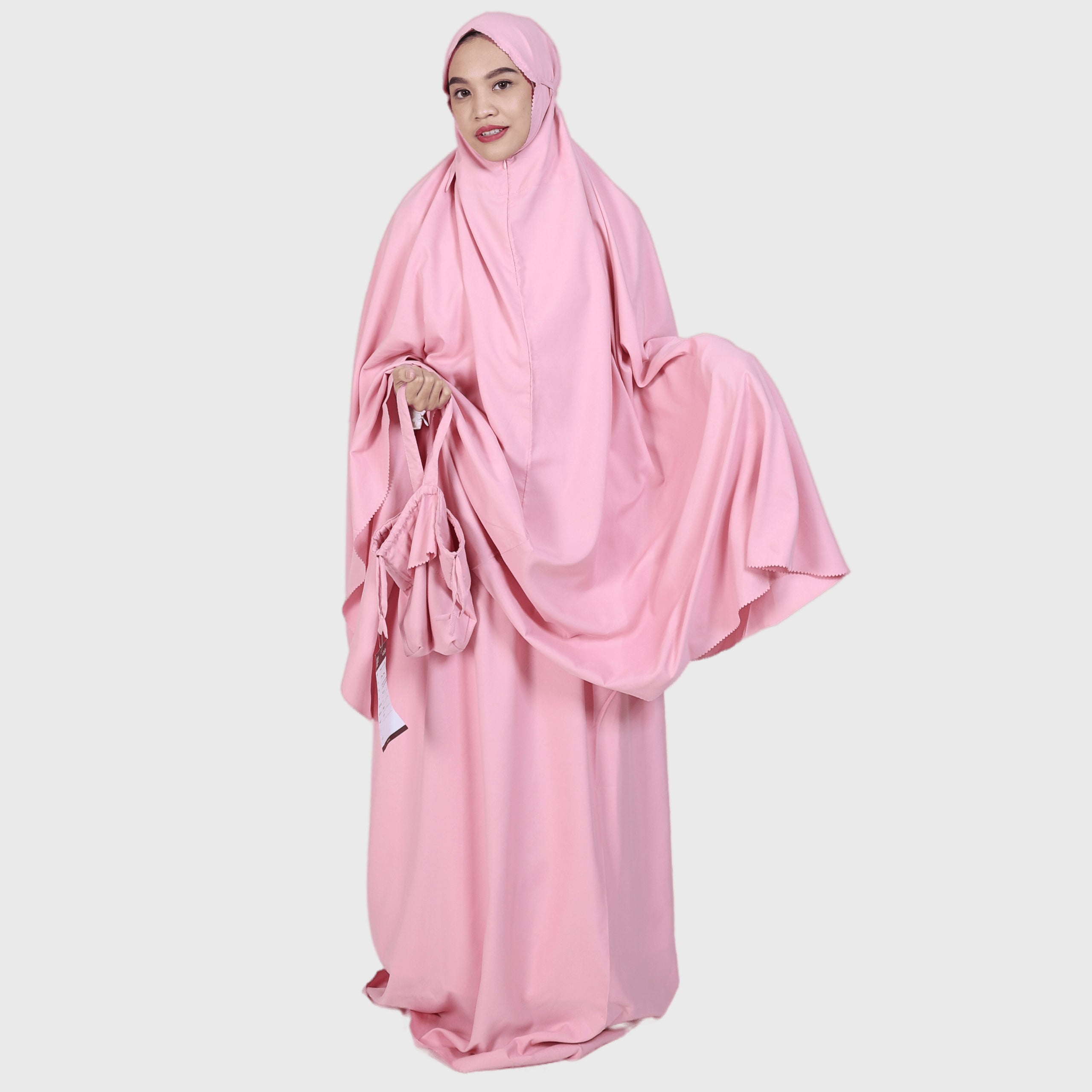 Elzatta Mukena Katun Laser Cut - Pink