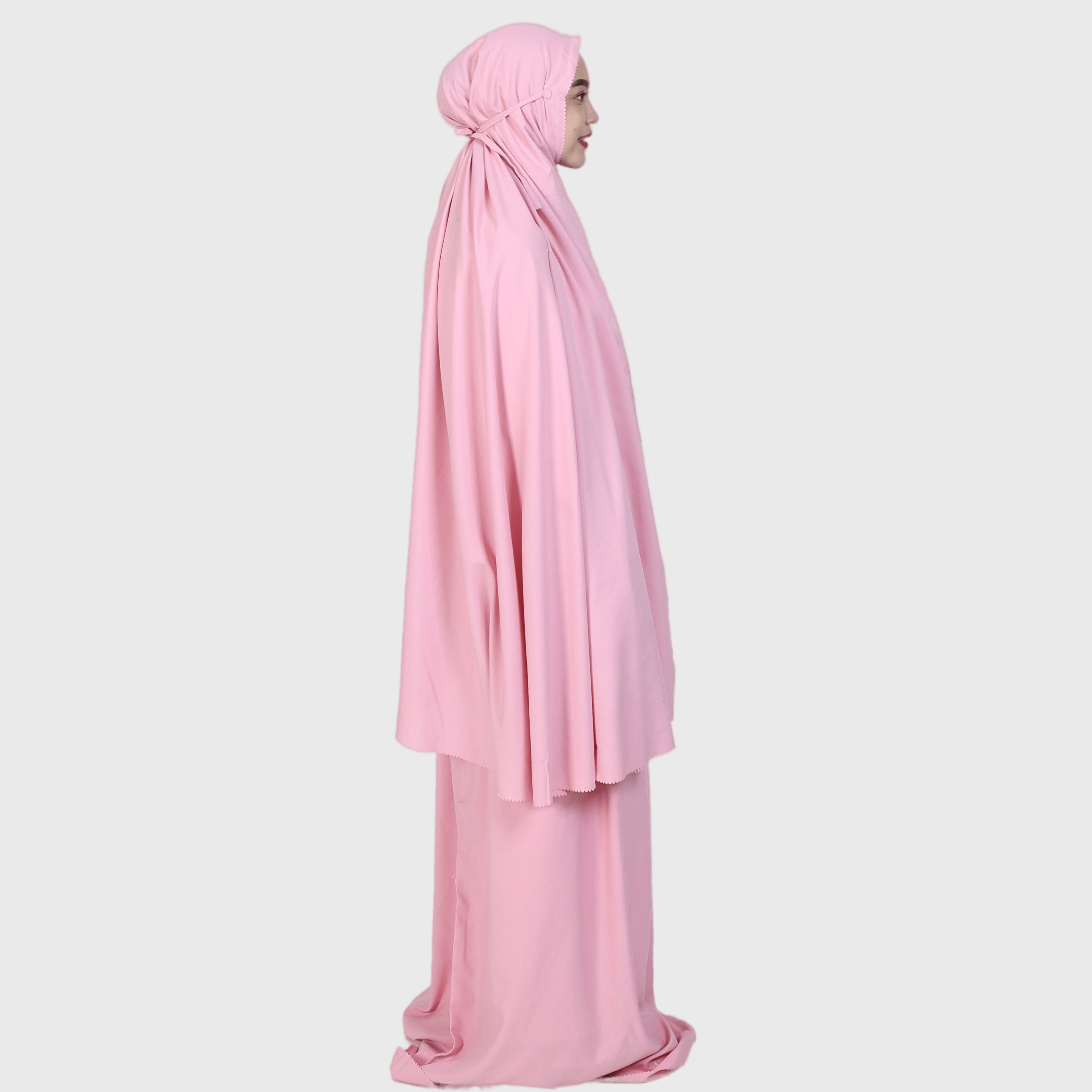 Elzatta Mukena Katun Laser Cut - Pink