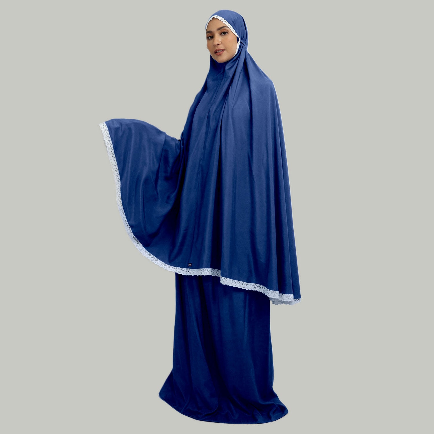 Mukena S Rayon Pouch Kanvas - Biru