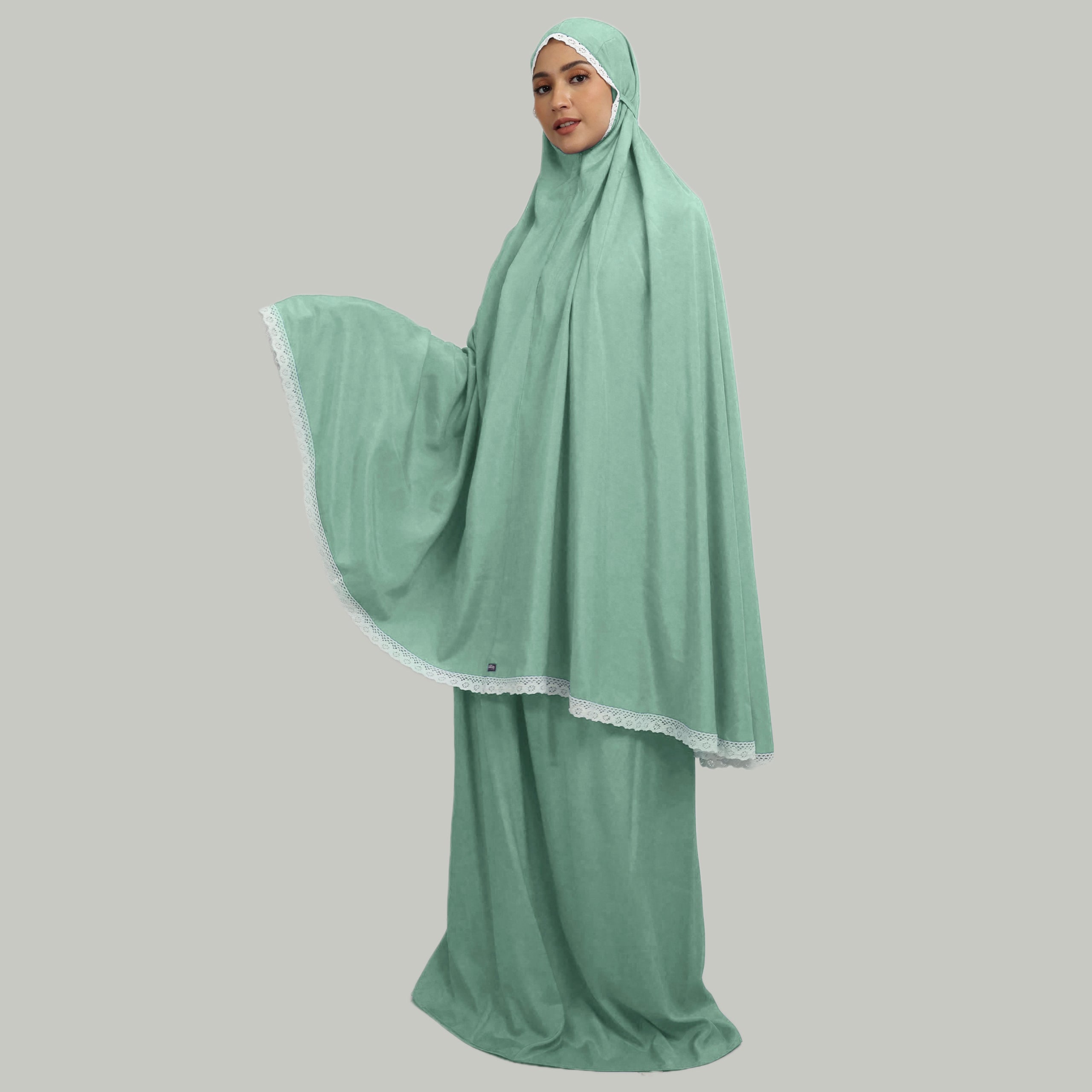 Mukena S Rayon Pouch Kanvas - Hijau