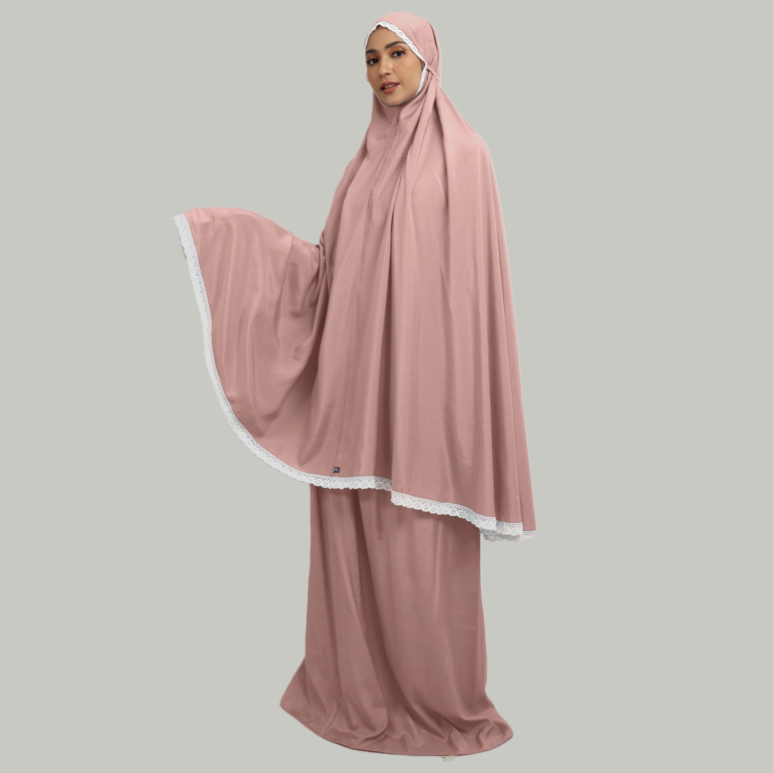 Mukena S Rayon Pouch Kanvas - Pink