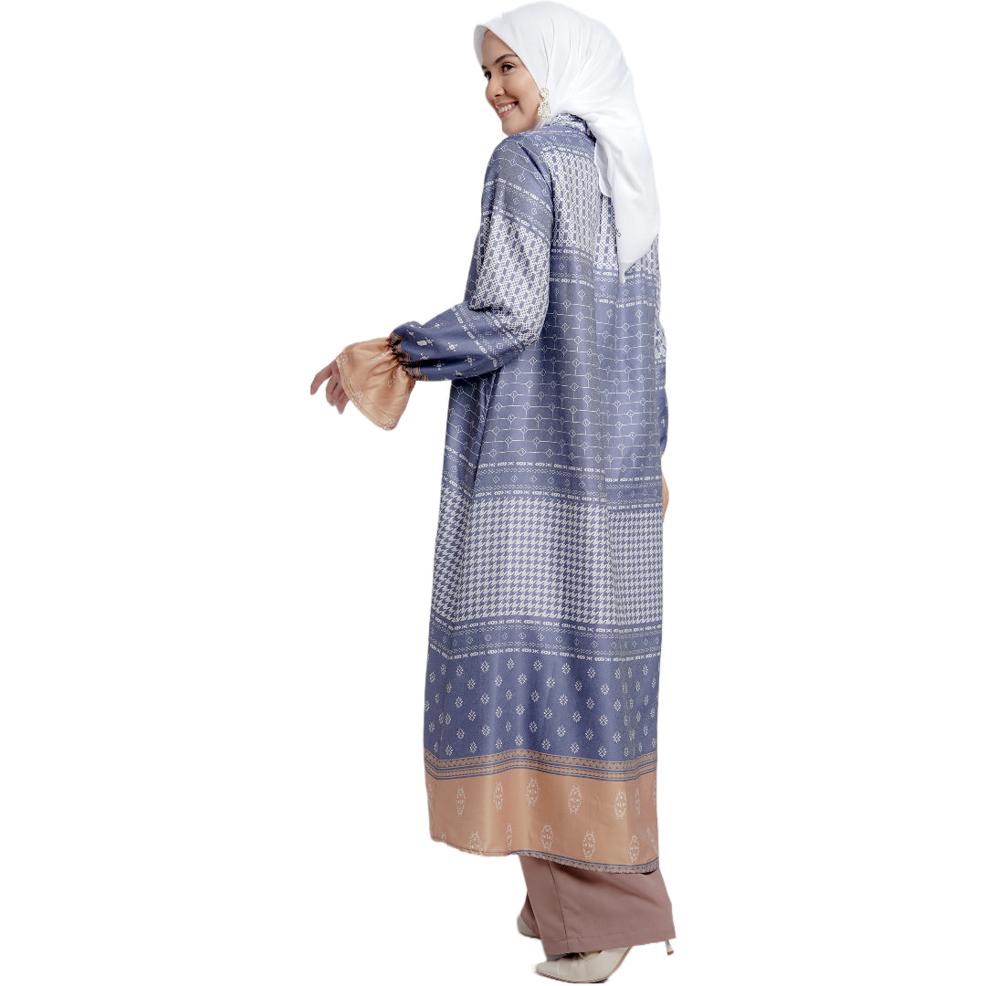 Elzatta Midi Dress Monogram - Biru