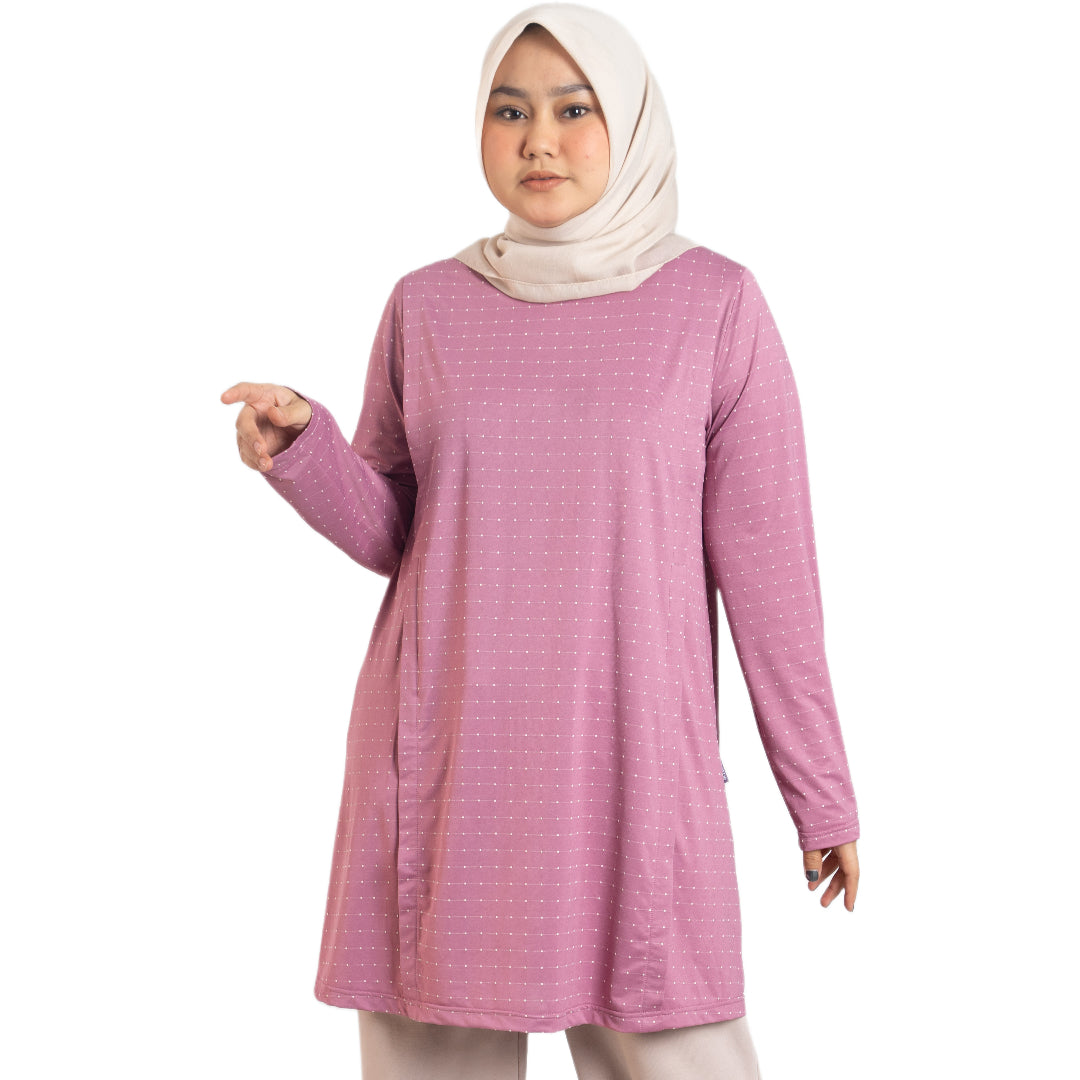 Elzatta Nursing Tunic Polka - Dusty Purple