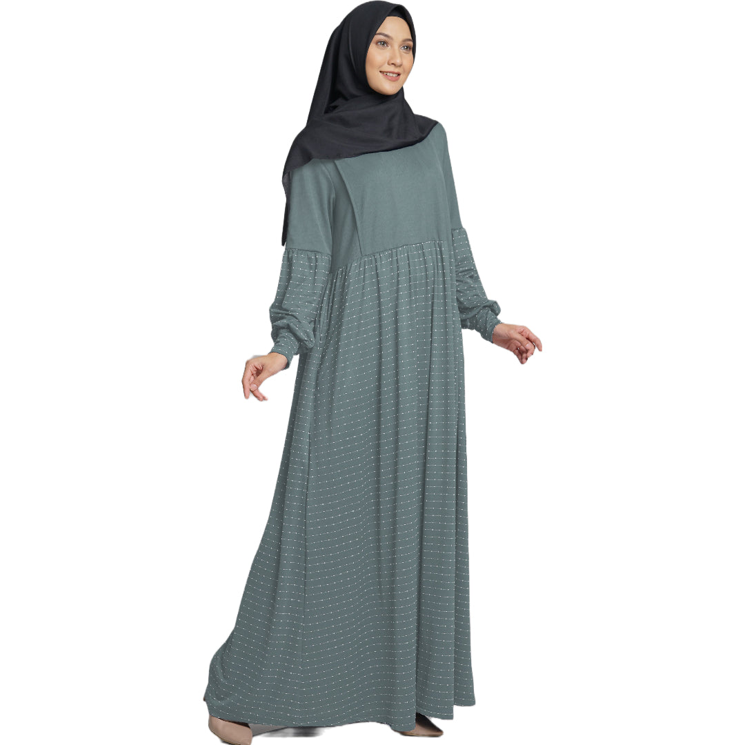 Elzatta Nursing Gamis Polka - Hijau