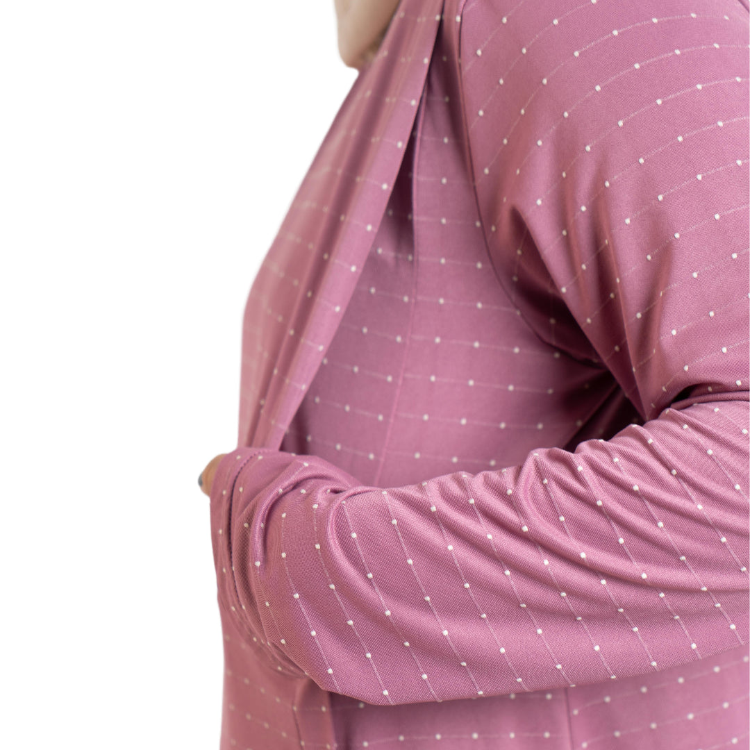 Elzatta Nursing Tunic Polka - Dusty Purple