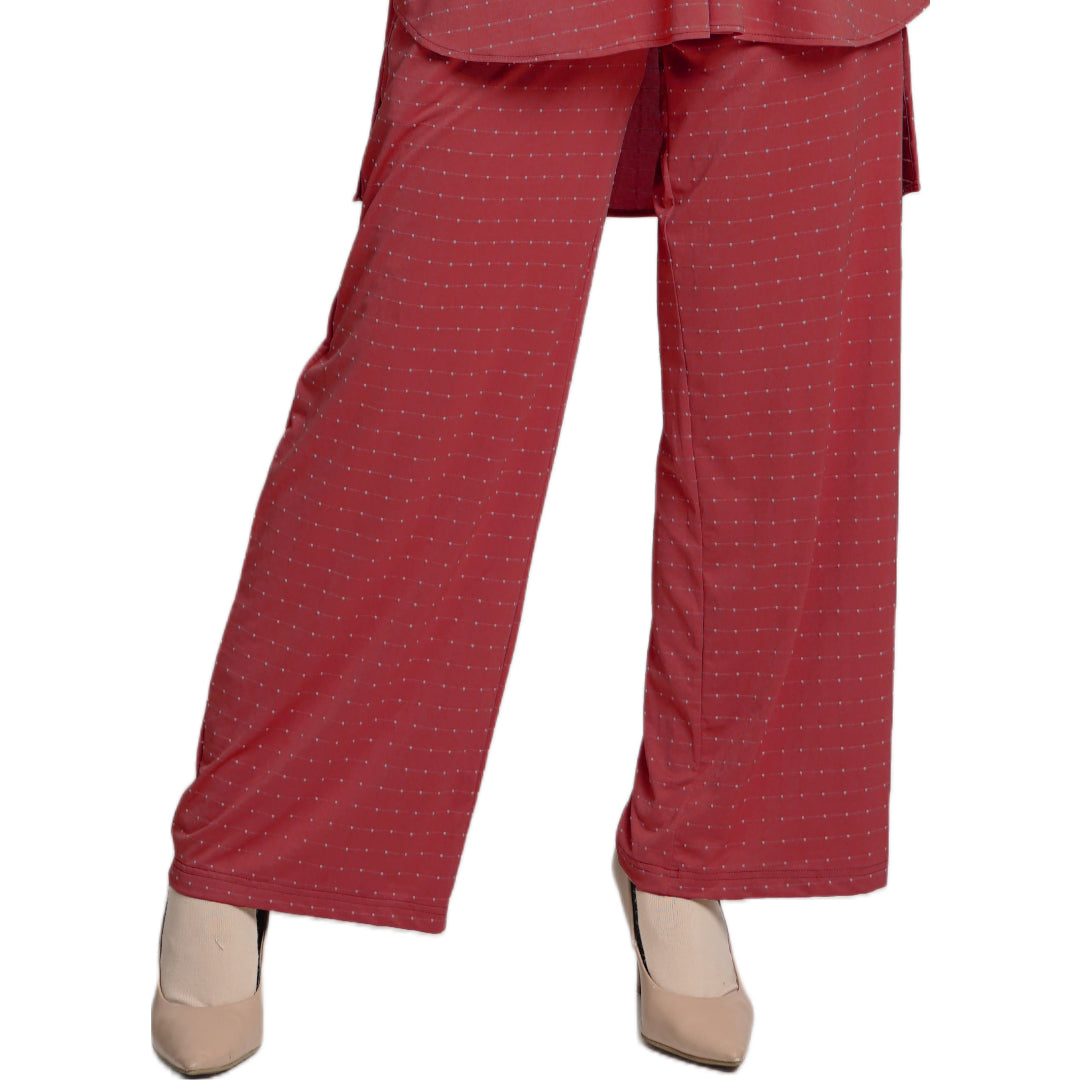 Celana Knit Polka - Maroon