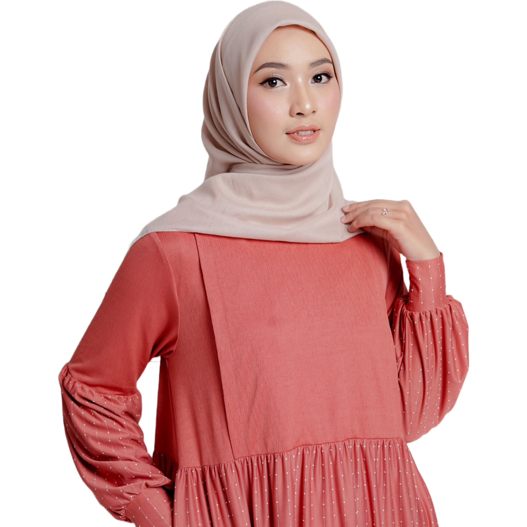 Elzatta Nursing Gamis Polka - Teracotta