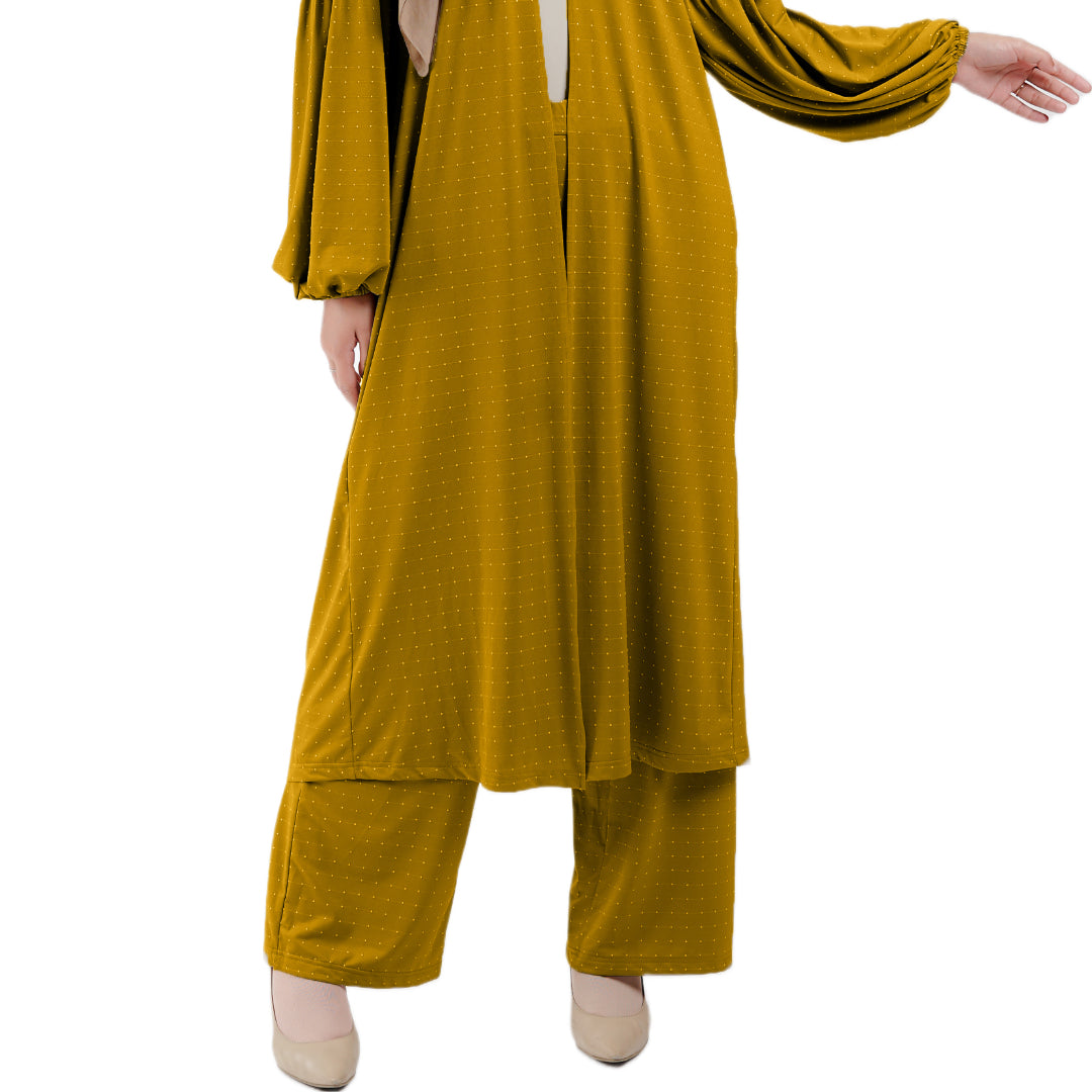 Celana Knit Polka - Mustard