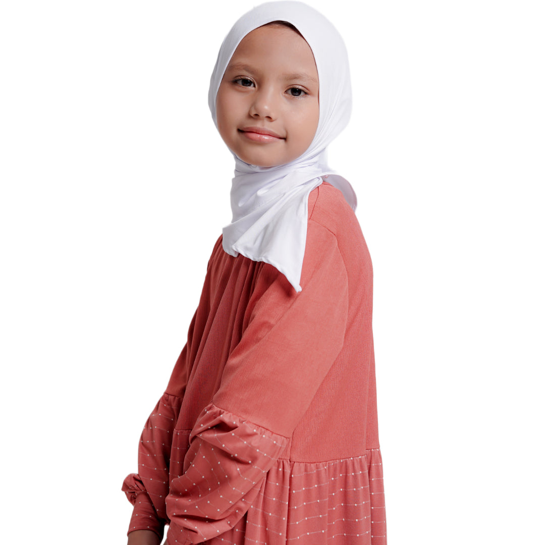 Gamis Anak Ganara Polka - Teracotta