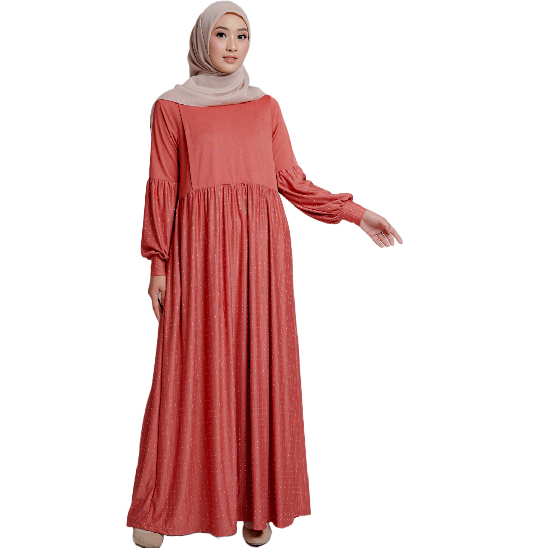 Elzatta Nursing Gamis Polka - Teracotta