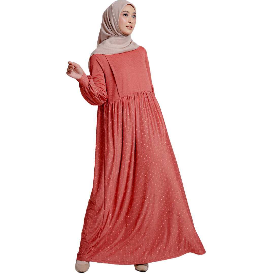 Elzatta Nursing Gamis Polka - Teracotta