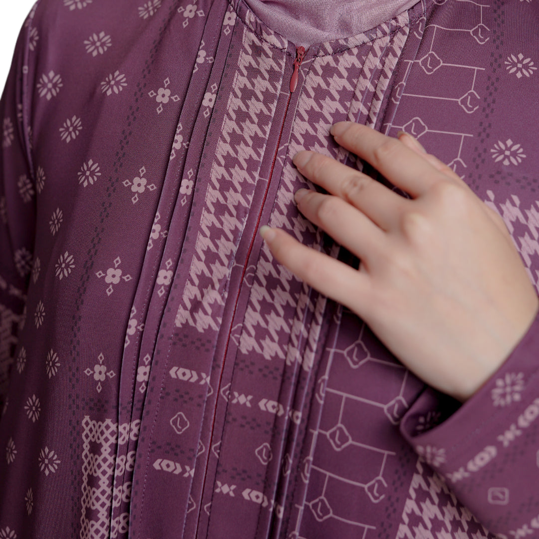 Elzatta Oppnaisel Gamis Monopatch - Ungu Tua