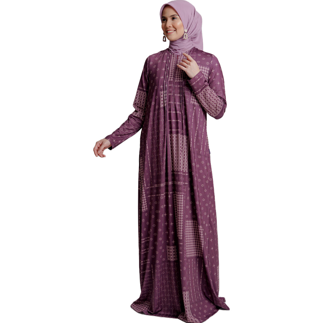 Elzatta Oppnaisel Gamis Monopatch - Ungu Tua