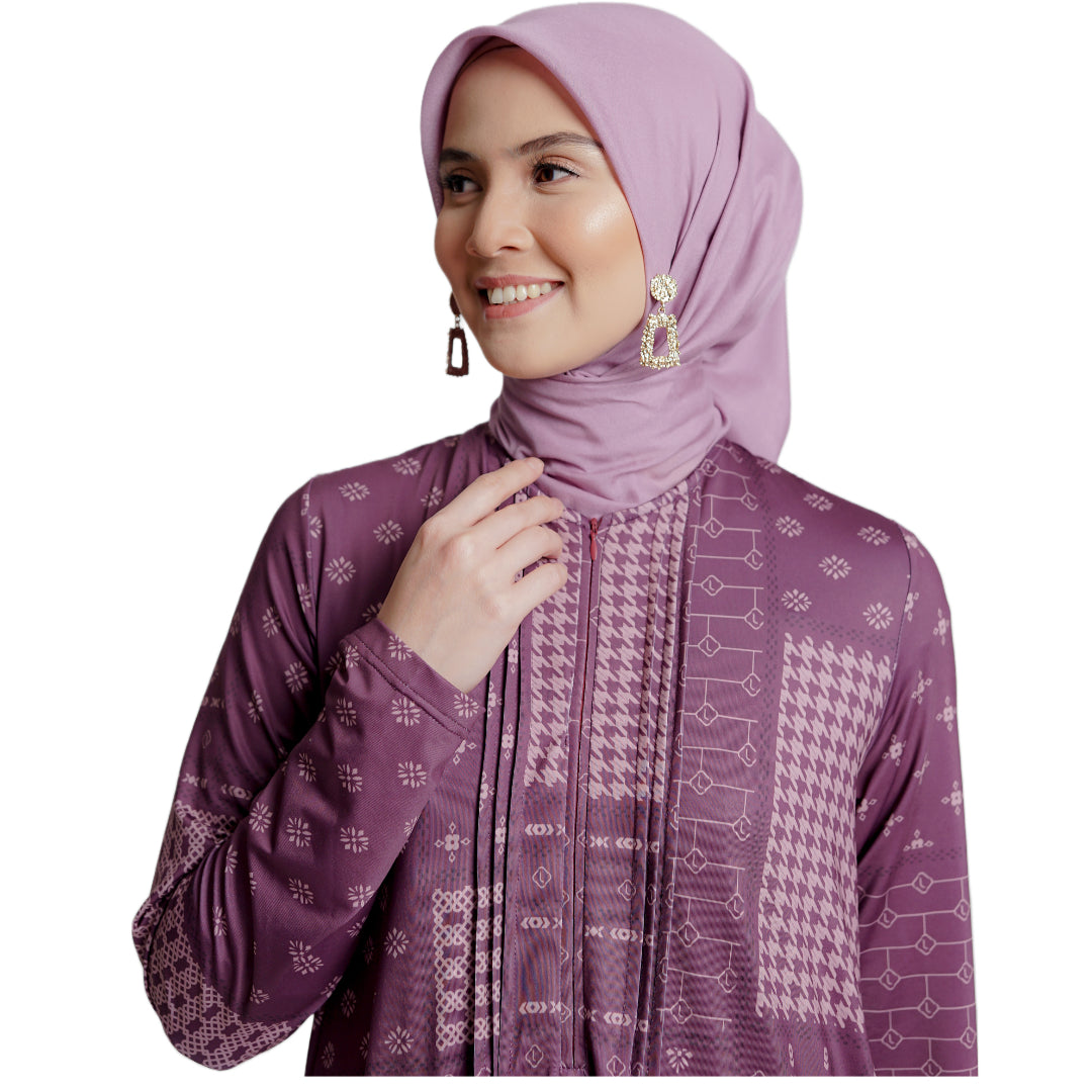 Elzatta Oppnaisel Gamis Monopatch - Ungu Tua