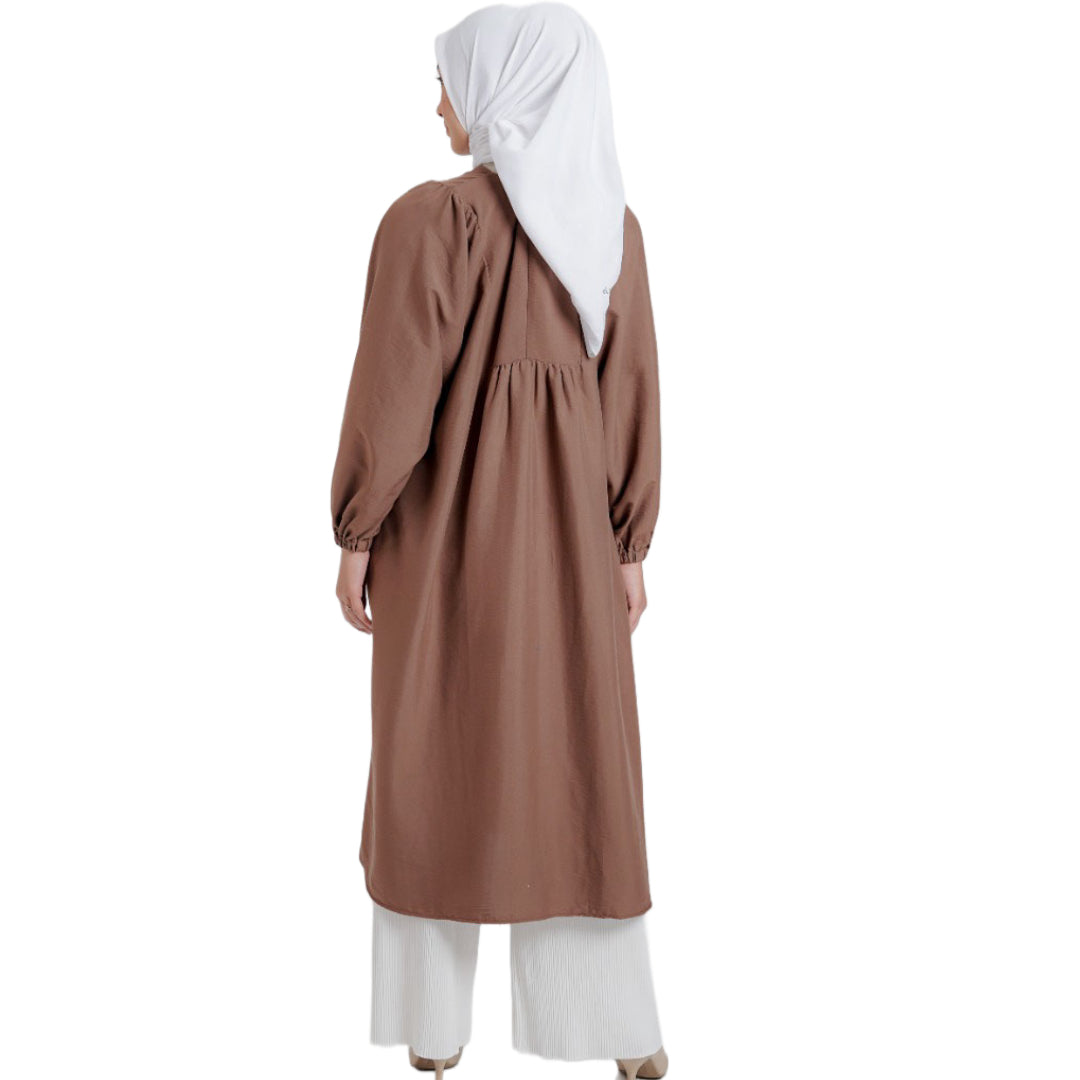 Cuff Midi Dress Airflow - Tobaco Brown