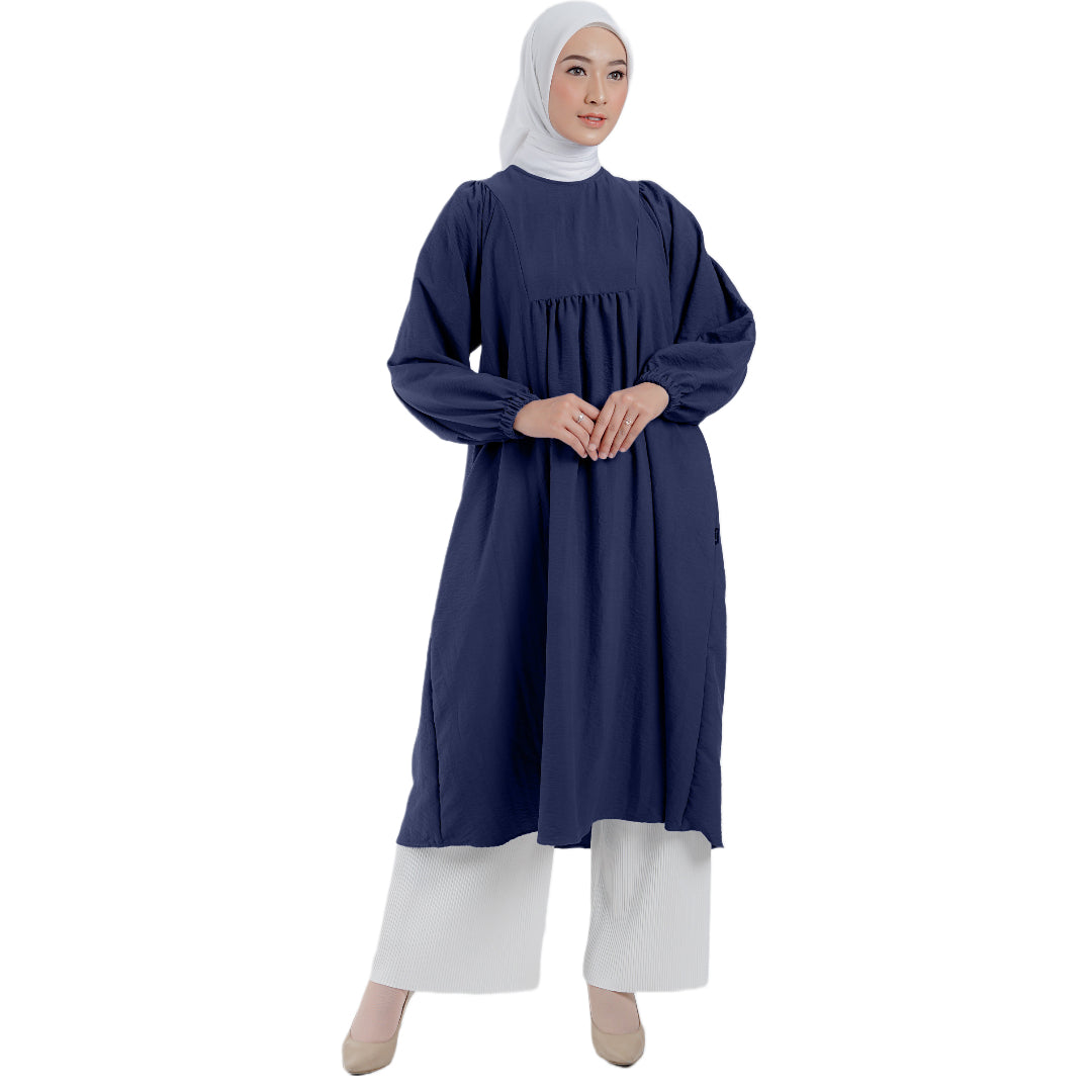 Cuff Midi Dress Airflow - Navy